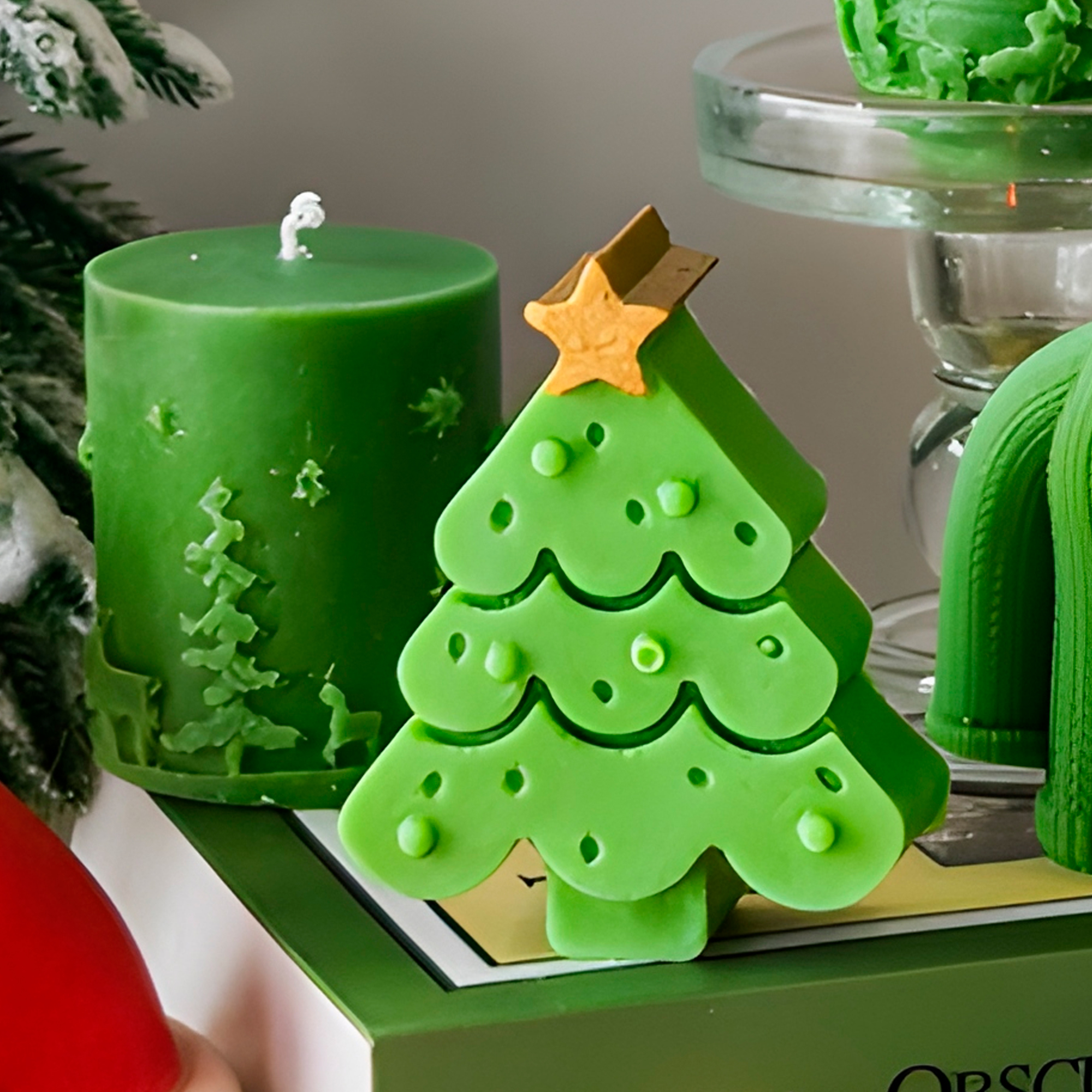 Molde Silicona Arbolito de Navidad Aromaterapia Velas 6,5 X 7,7 CM 8