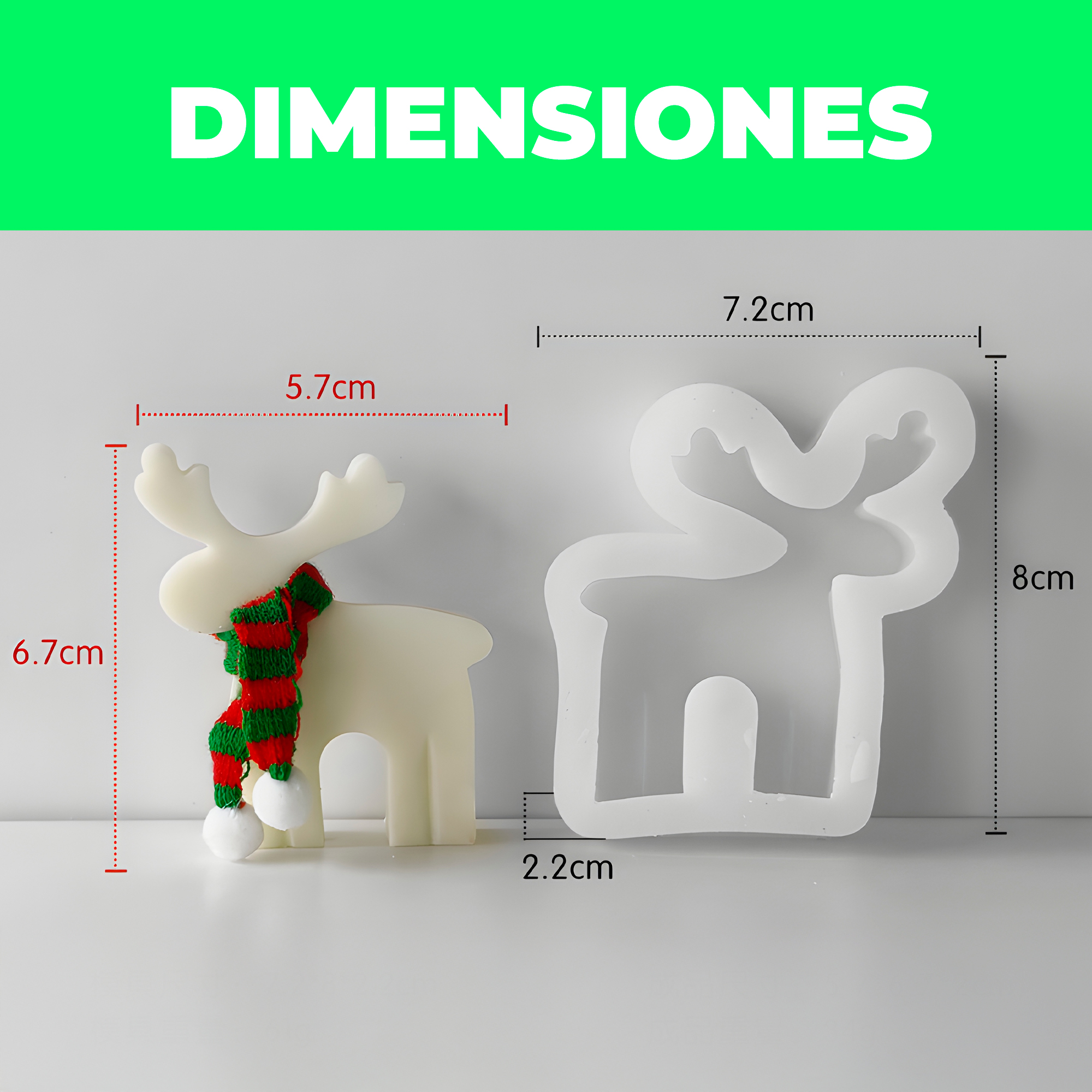 Molde Silicona Alce Animal Aromaterapia Velas 7,2 X 8 CM 7