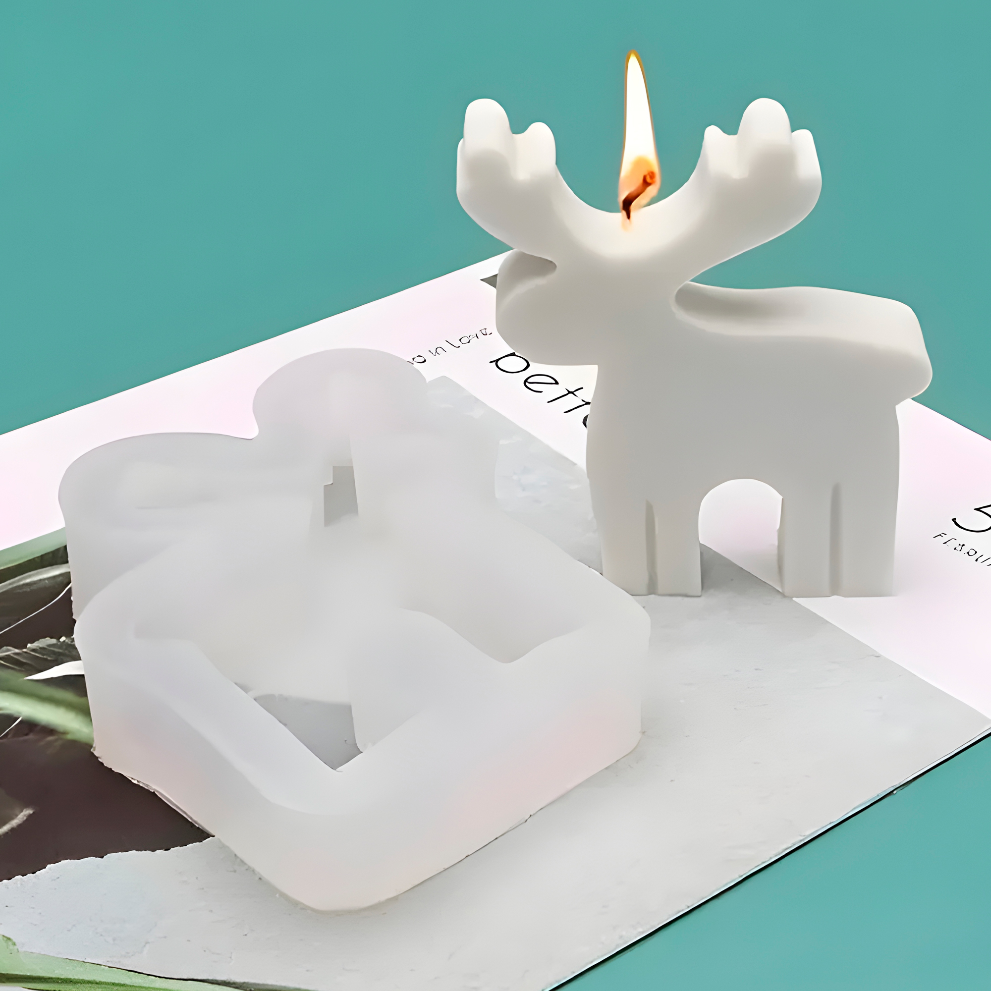 Molde Silicona Alce Animal Aromaterapia Velas 7,2 X 8 CM 8