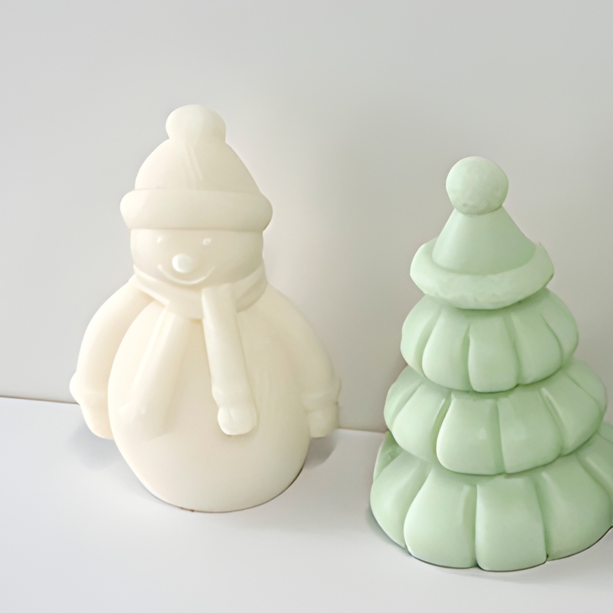 Molde Silicona Muñeco de nieve con Bufanda Aromaterapia Velas 7,2 X 8 CM 3