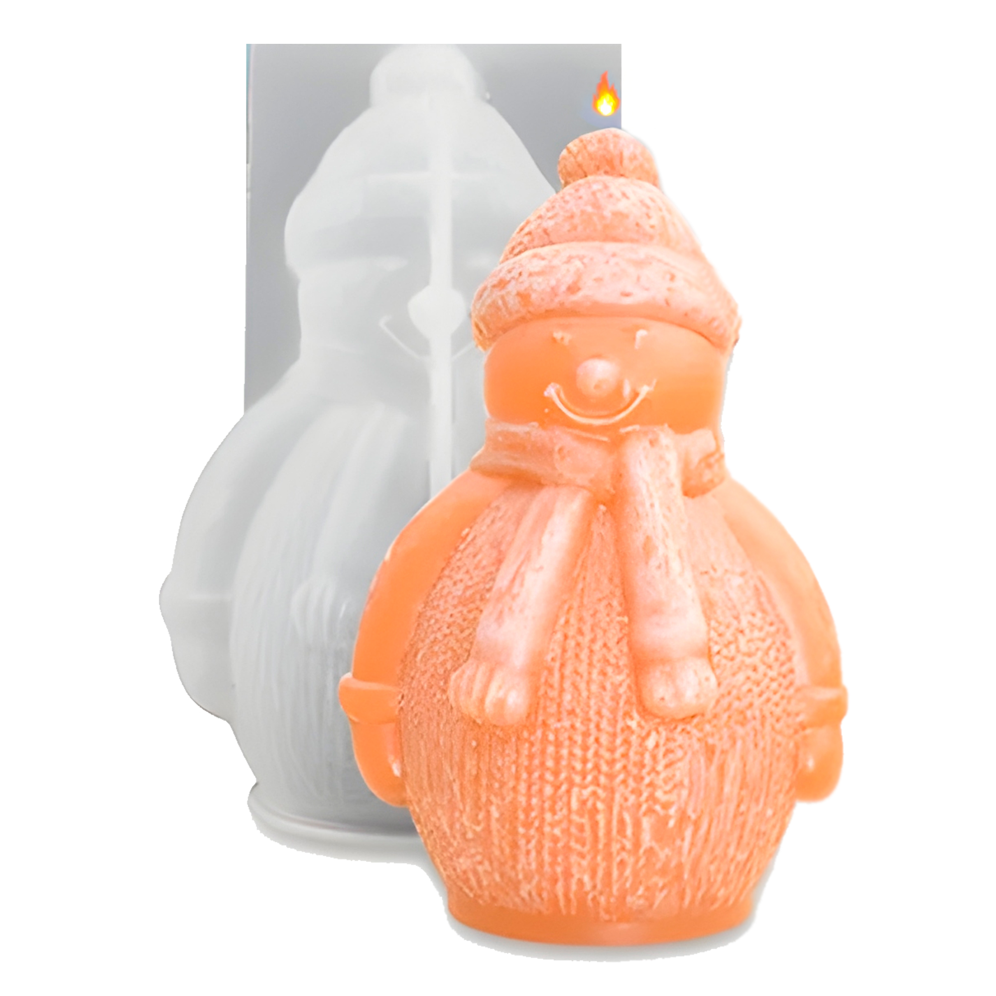 Molde Silicona Muñeco de nieve con Bufanda Aromaterapia Velas 7,2 X 8 CM 1