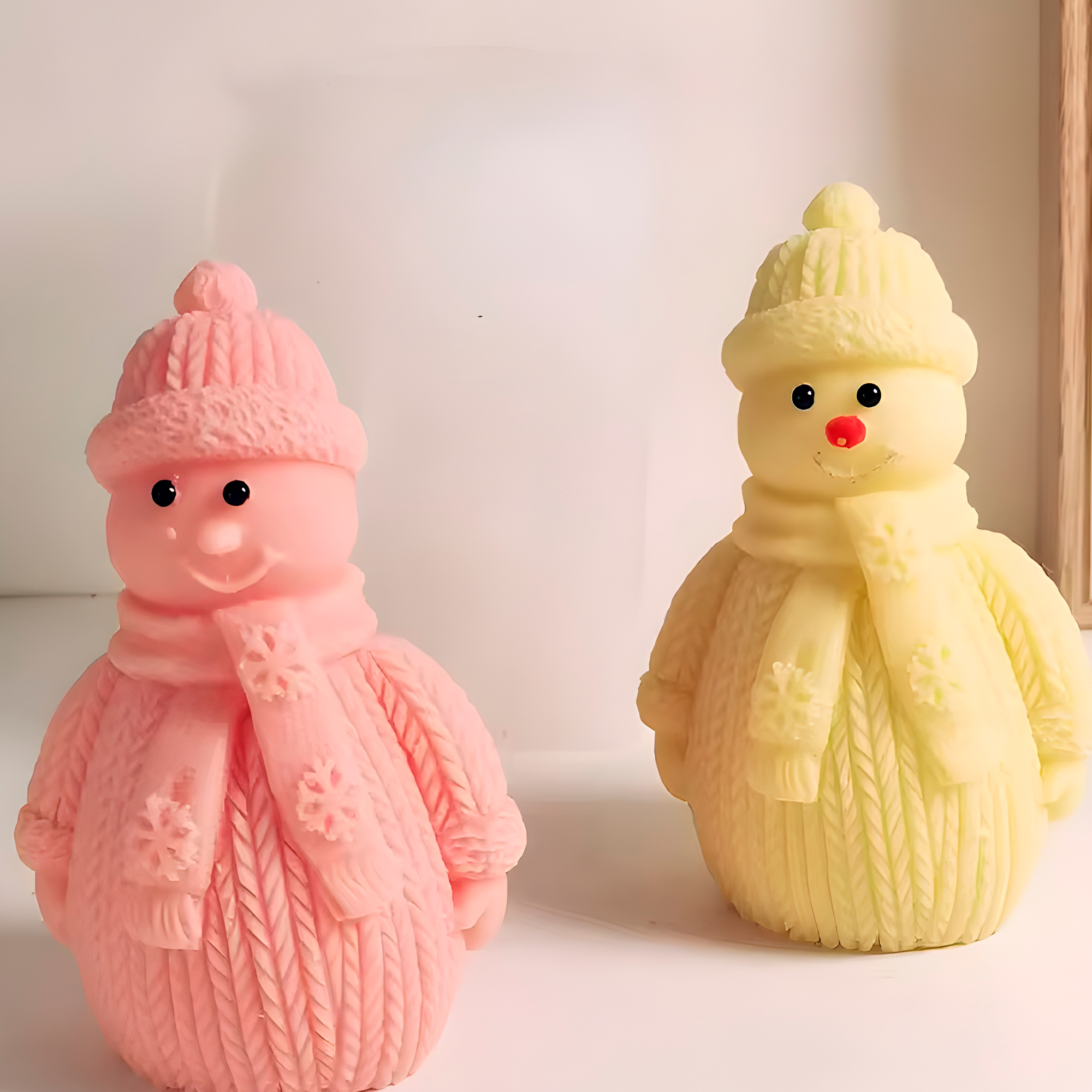 Molde Silicona Muñeco de nieve con Bufanda Aromaterapia Velas 7,2 X 8 CM 6