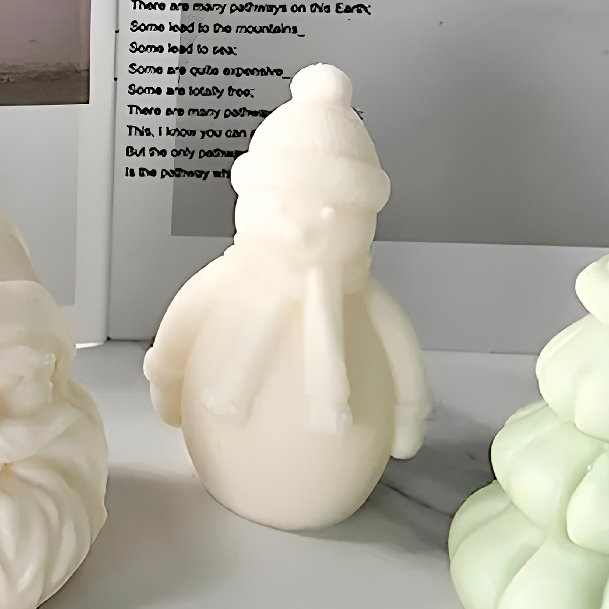 Molde Silicona Muñeco de nieve con Bufanda Aromaterapia Velas 7,2 X 8 CM 8