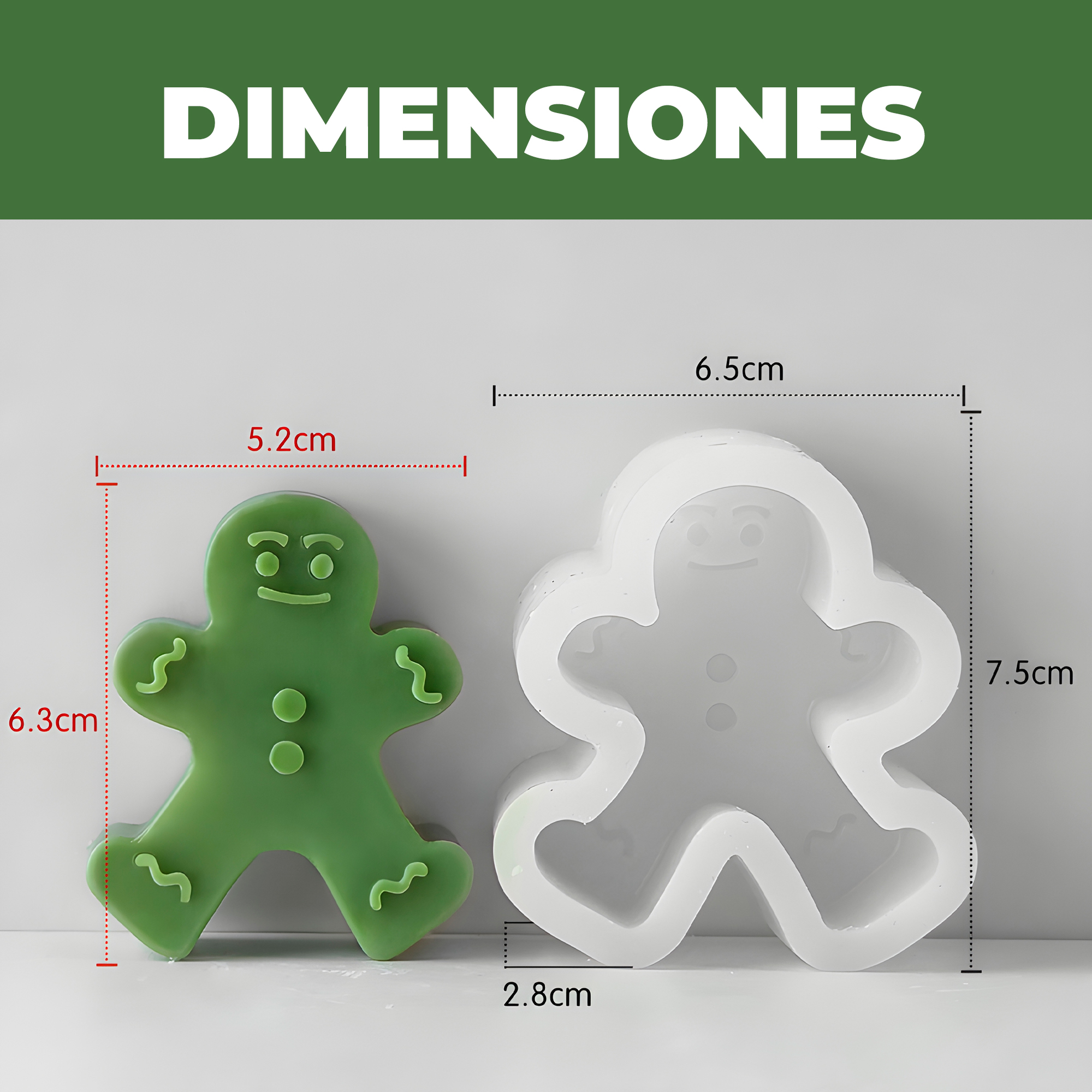 Molde Silicona Hombre de Jengibre Aromaterapia Velas 6,5 X 7,5 CM 2