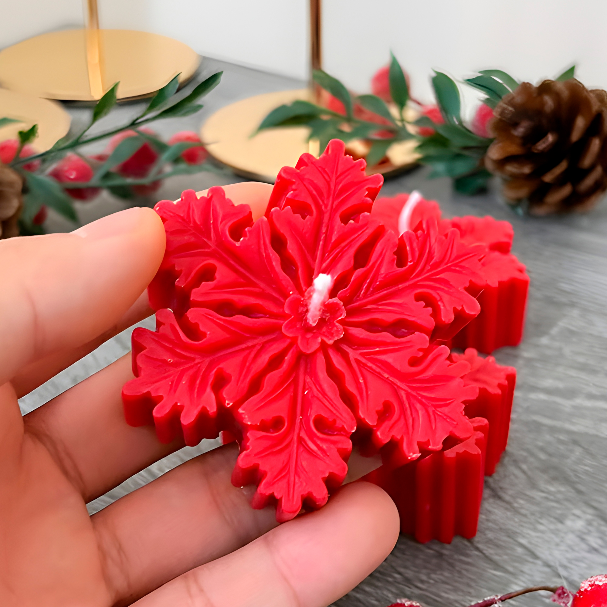 Molde Silicona Copo de Nieve Aromaterapia Velas 8 X 7,1 CM 9