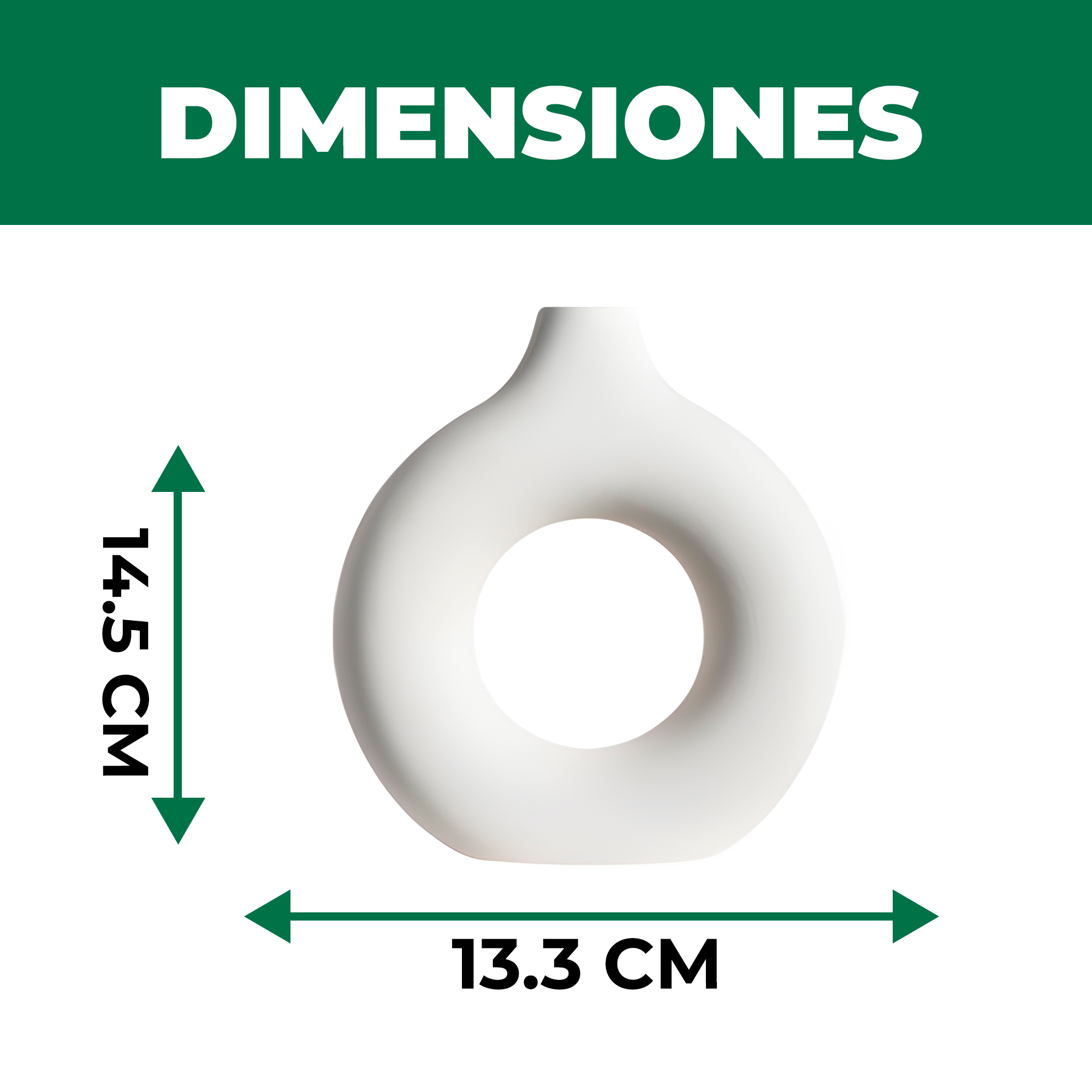Jarrón de cerámica Blanca Forma de Embrión para Plantas 14.5 X 13.3 CM 5