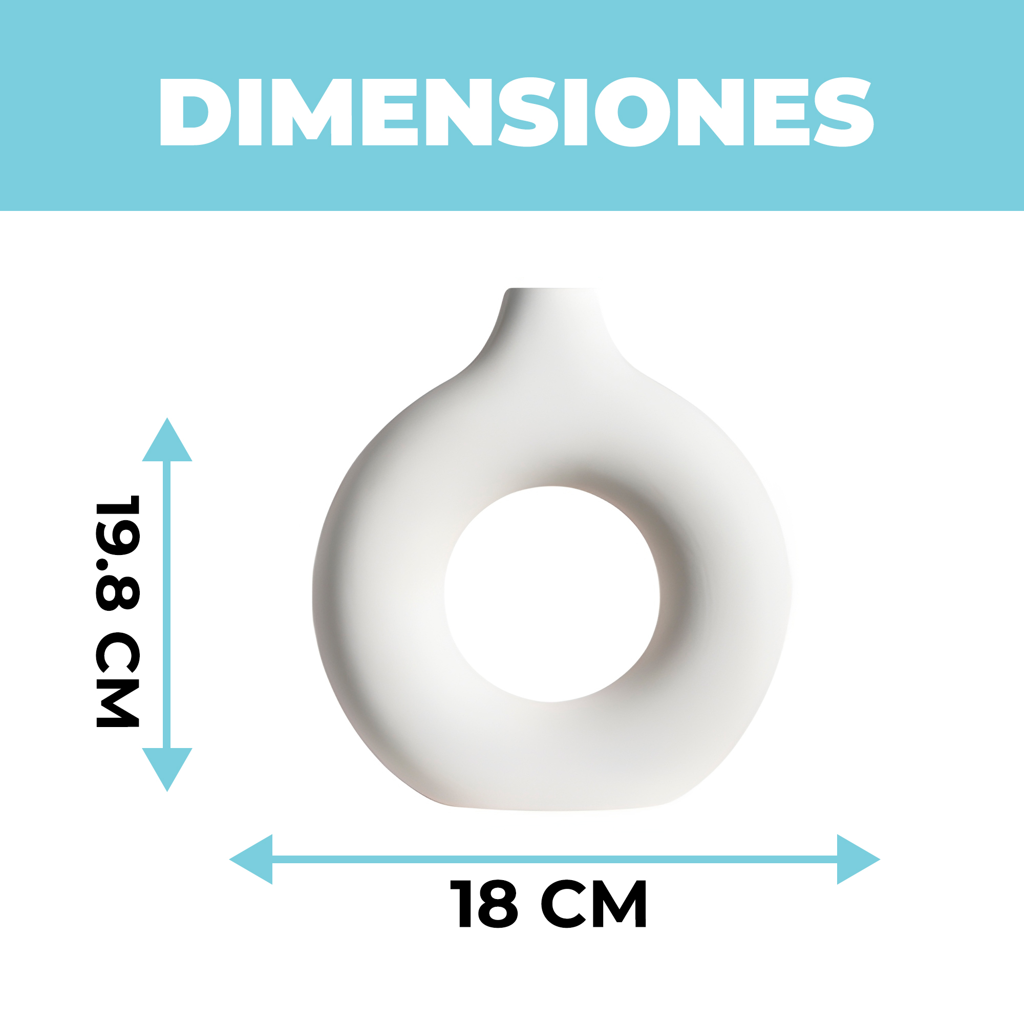 Jarrón de cerámica Blanca Forma de Embrión para Plantas 19.8 X 18 CM 2