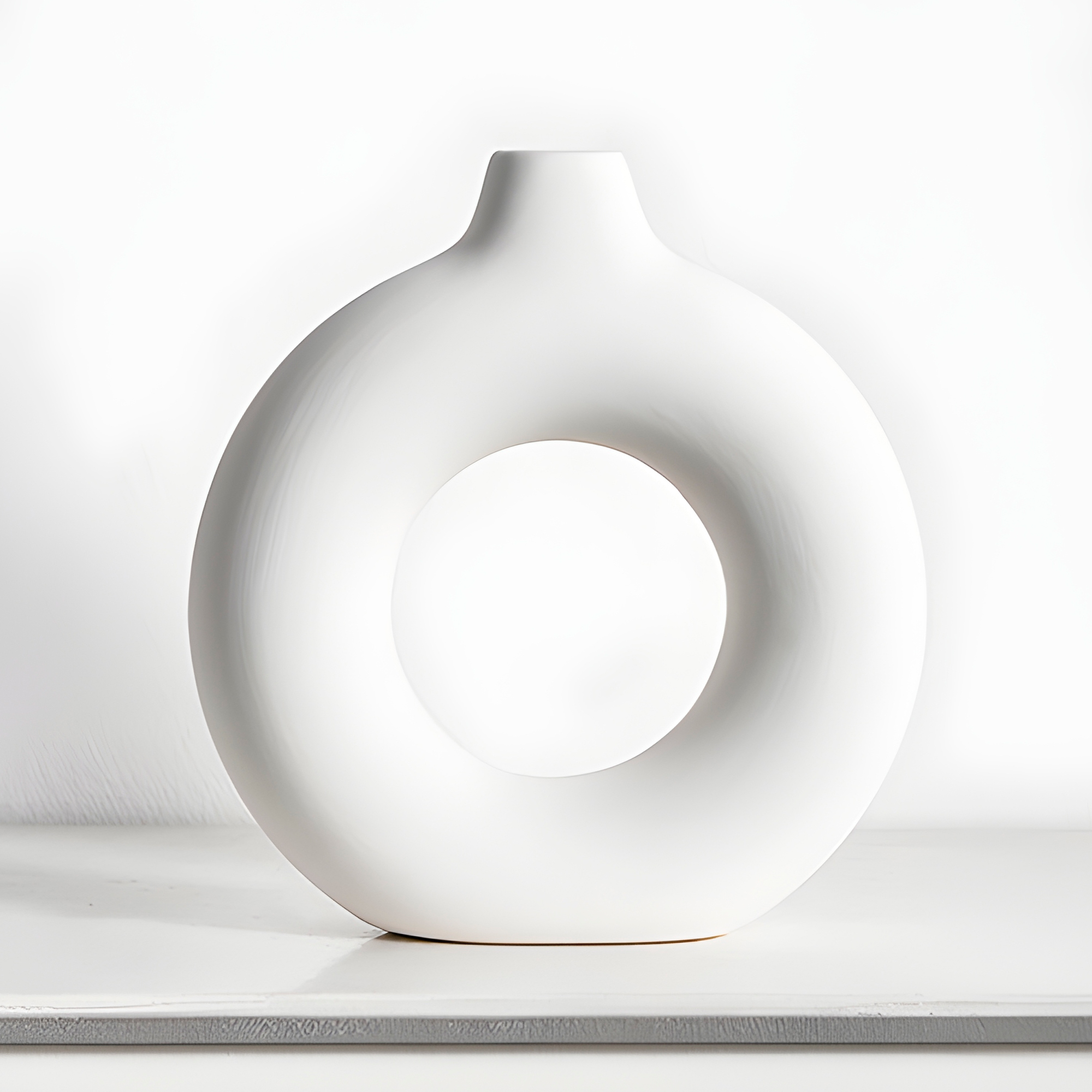 Jarrón de cerámica Blanca Forma de Embrión para Plantas 23.4 X 22.8 CM 6