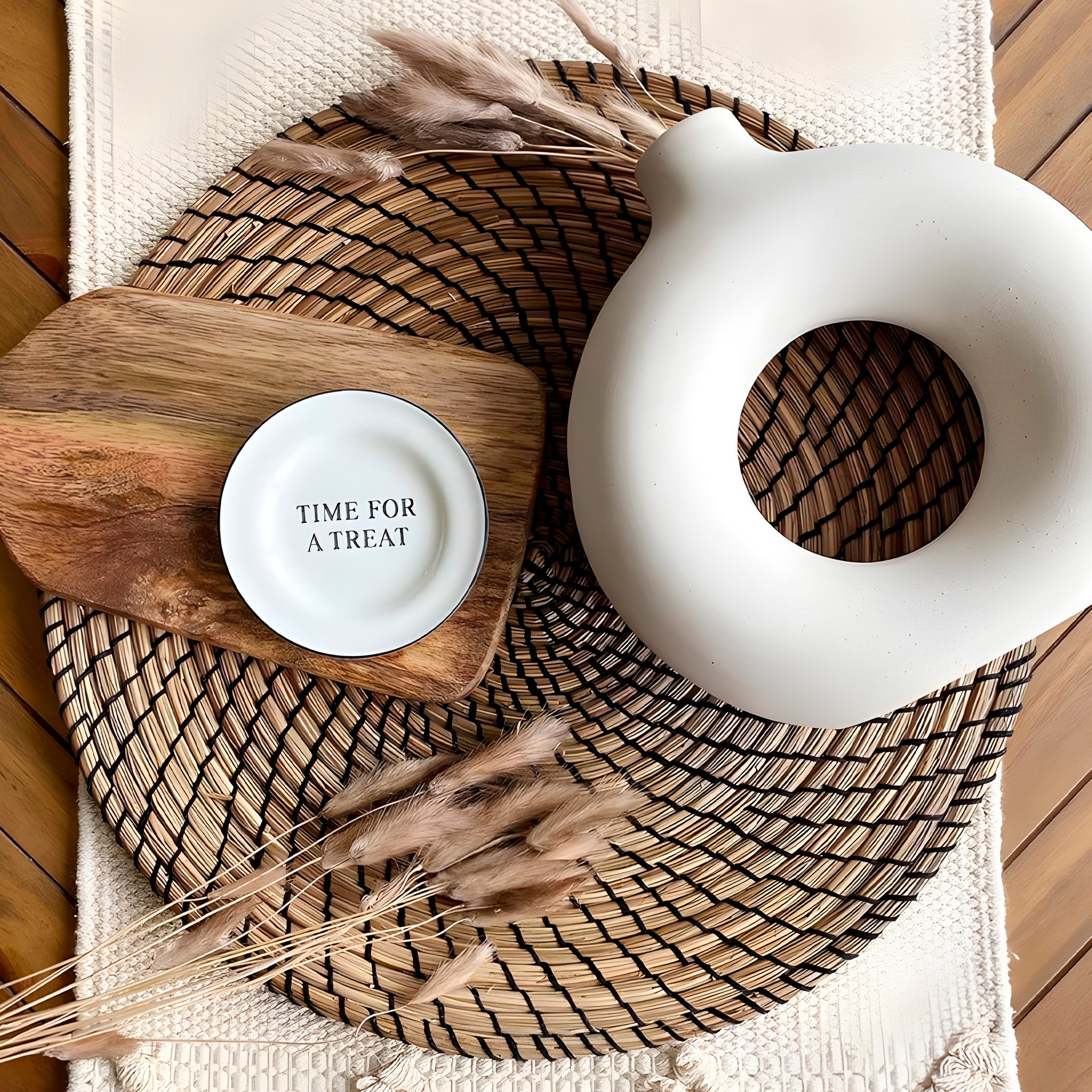 Jarrón de cerámica Blanca Forma de Embrión para Plantas 23.4 X 22.8 CM 9