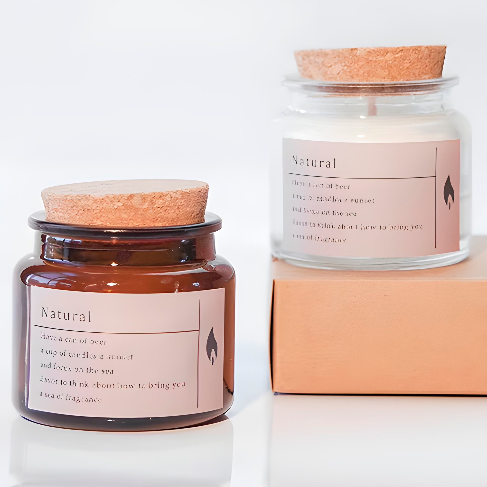 Frasco Porta Vela de vidrio con Tapa de Corcho 100 ML Colores Variados 7