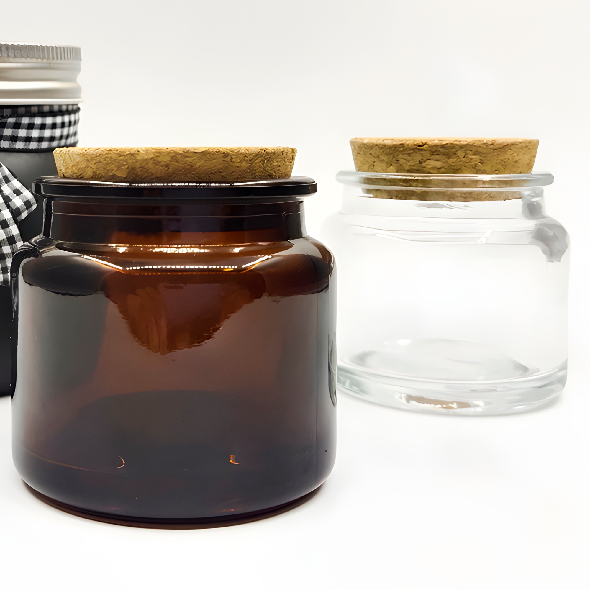 Frasco Porta Vela de vidrio con Tapa de Corcho 100 ML Colores Variados 10