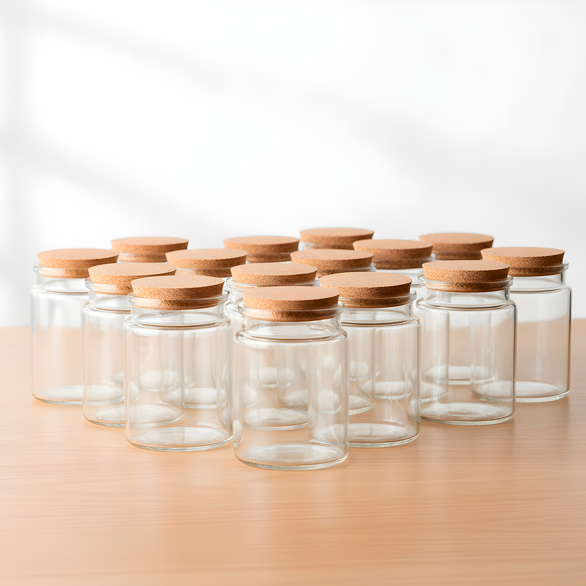 Frasco Porta Vela de vidrio con Tapa de Corcho 200 ML Colores 13