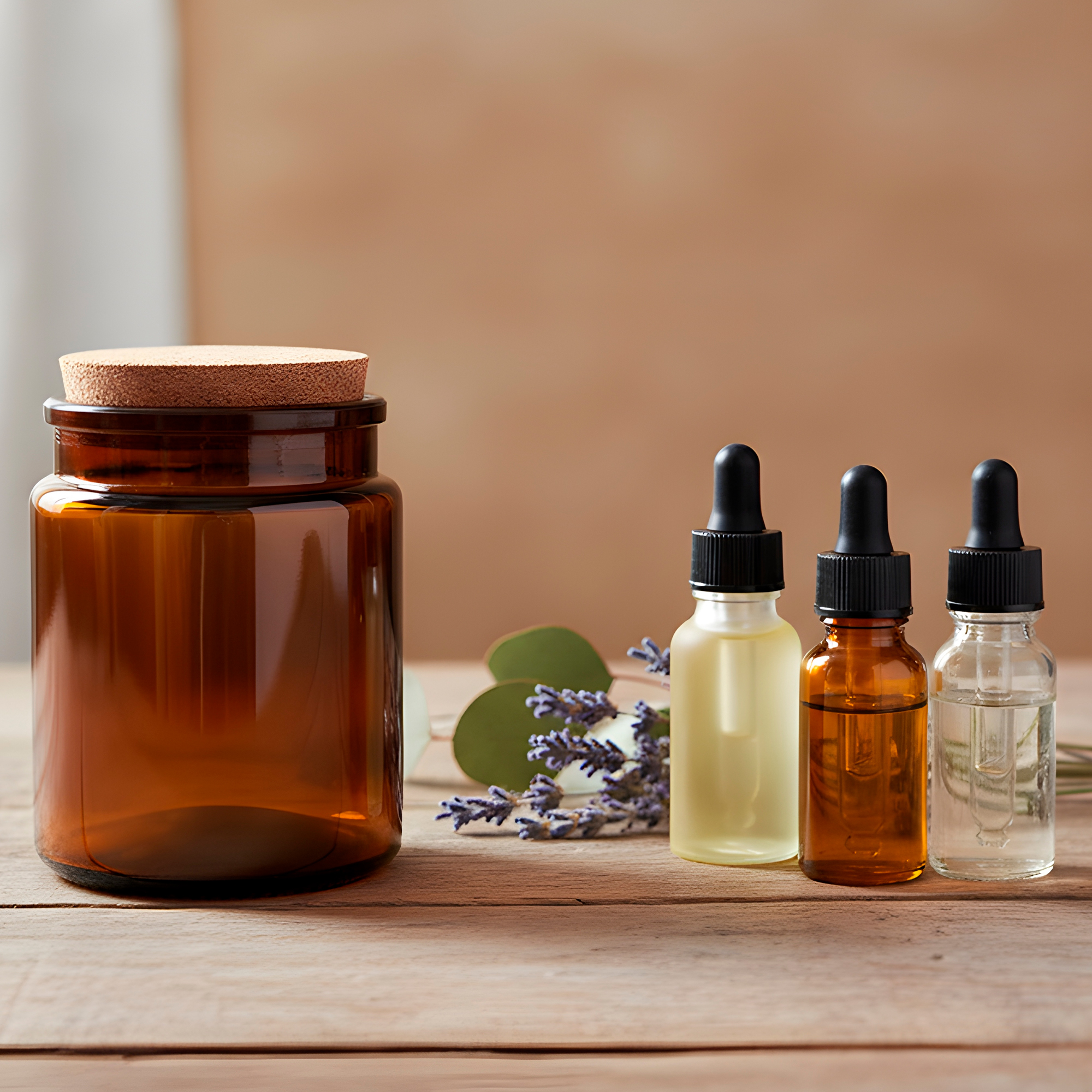 Frasco Porta Vela de vidrio con Tapa de Corcho 200 ML Colores 20