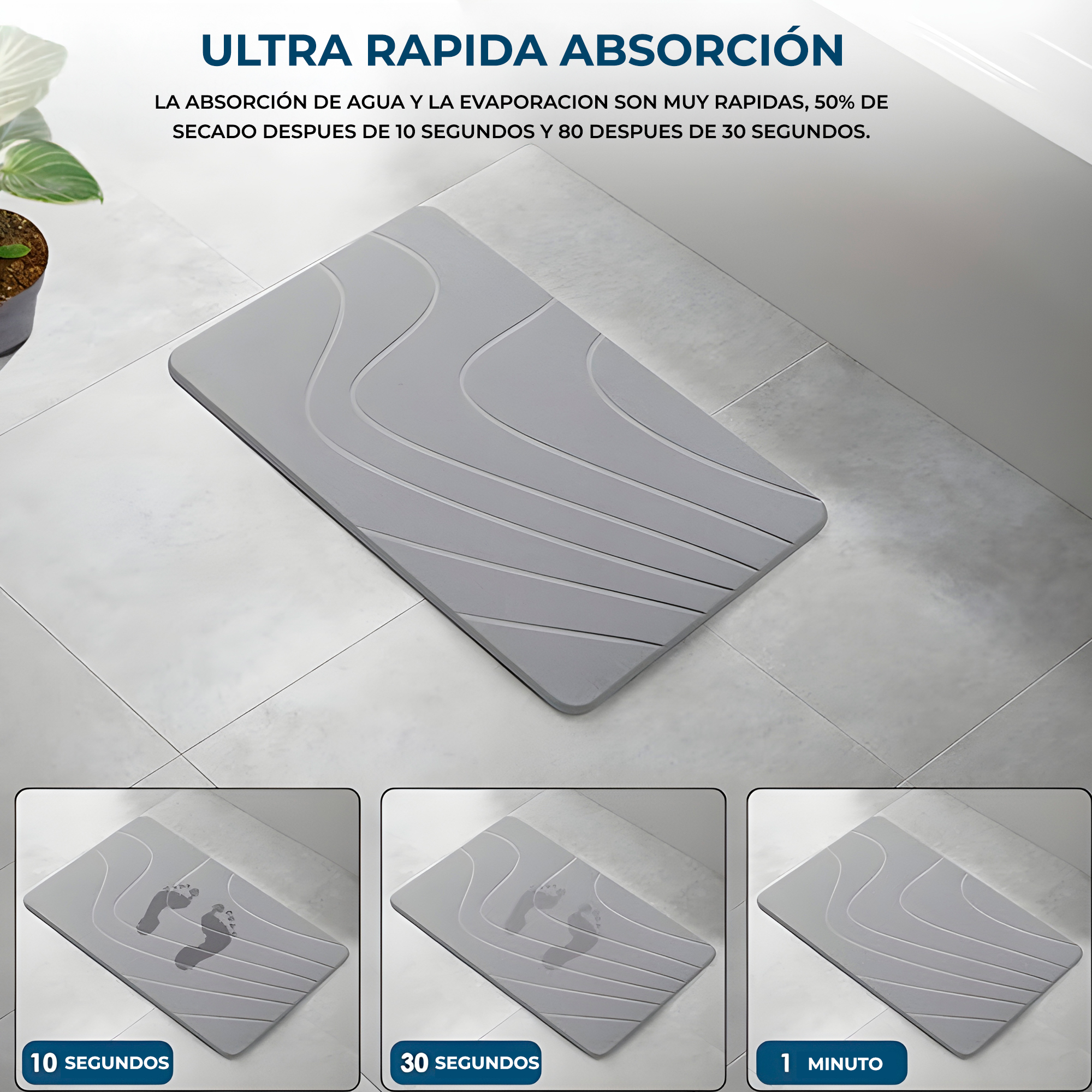 Alfombra Baño Absorbente Piedra Diatomita Salida De Baño 5