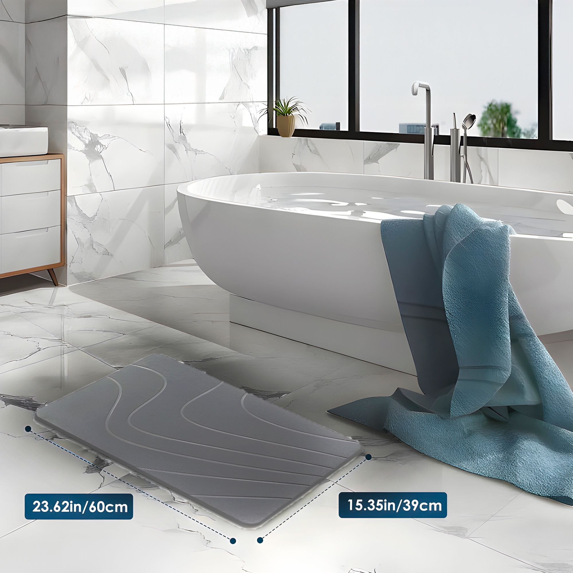 Alfombra Baño Absorbente Piedra Diatomita Salida De Baño 8