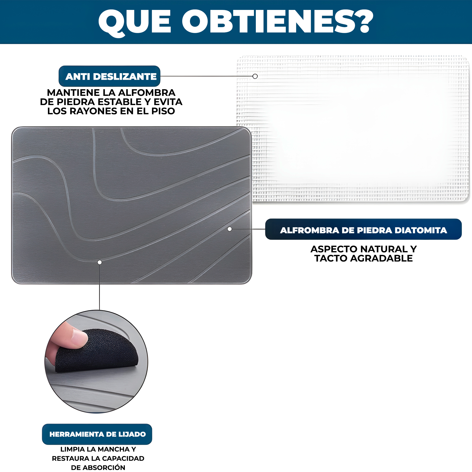 Alfombra Baño Absorbente Piedra Diatomita Salida De Baño 4