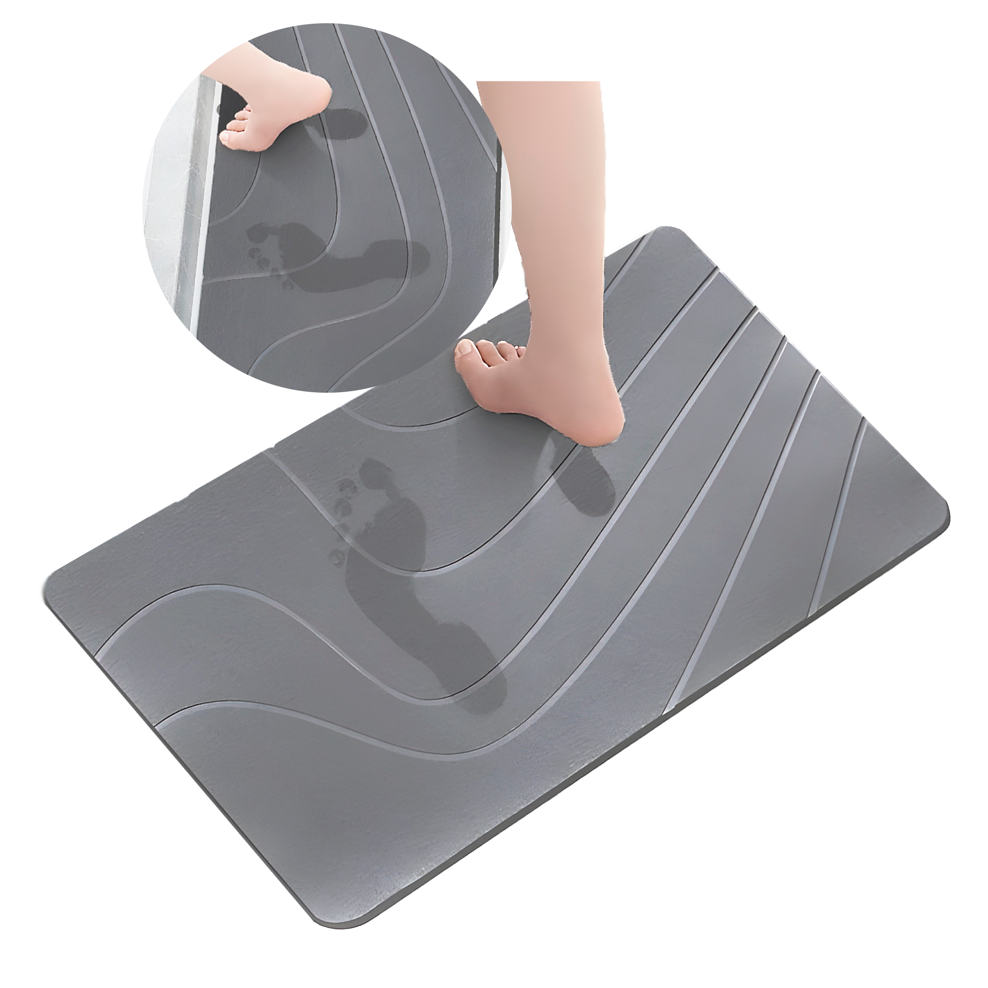 Alfombra Baño Absorbente Piedra Diatomita Salida De Baño 1