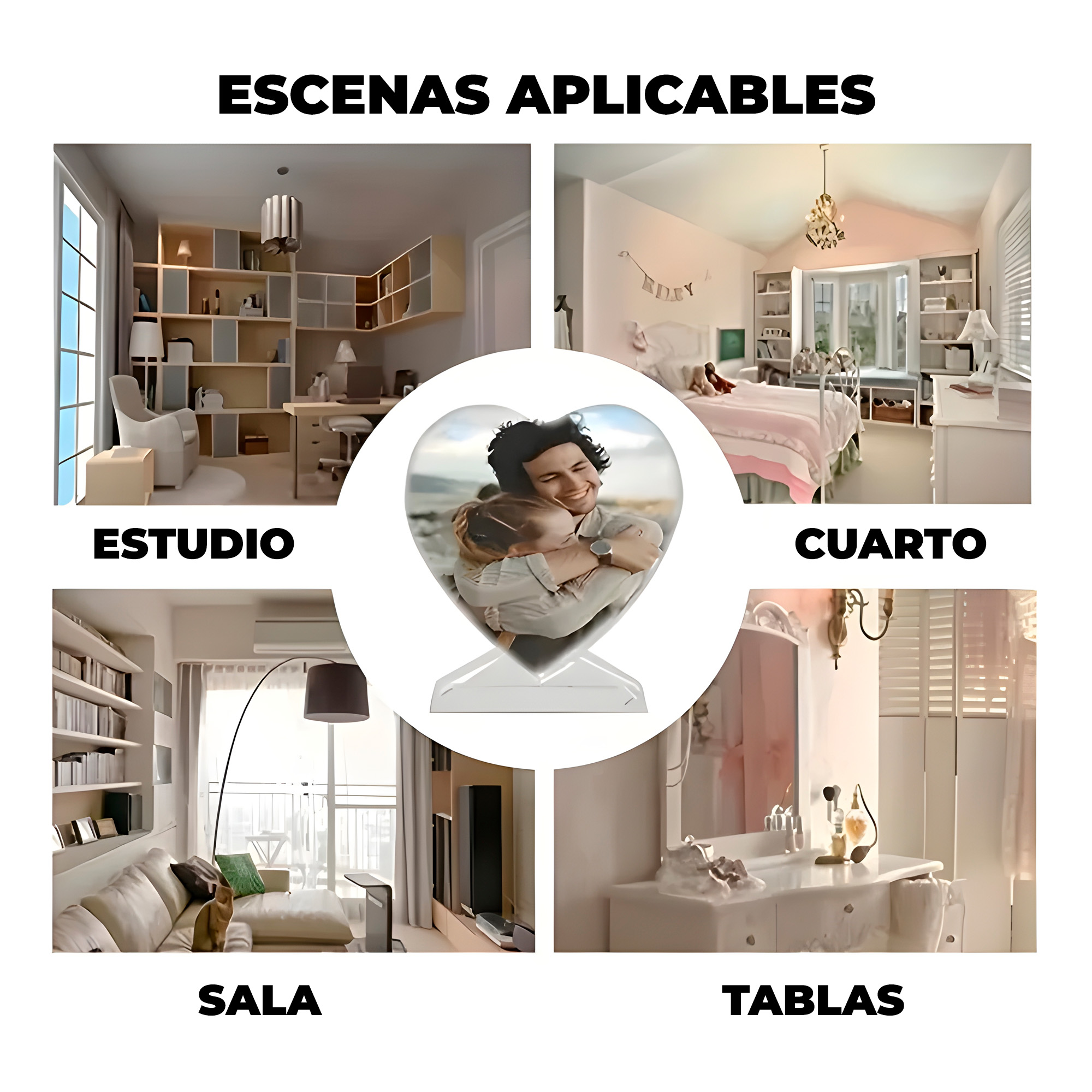 Molde de silicona Porta Retratos Fotografias Forma de Corazón 13.5 X 10 CM 7