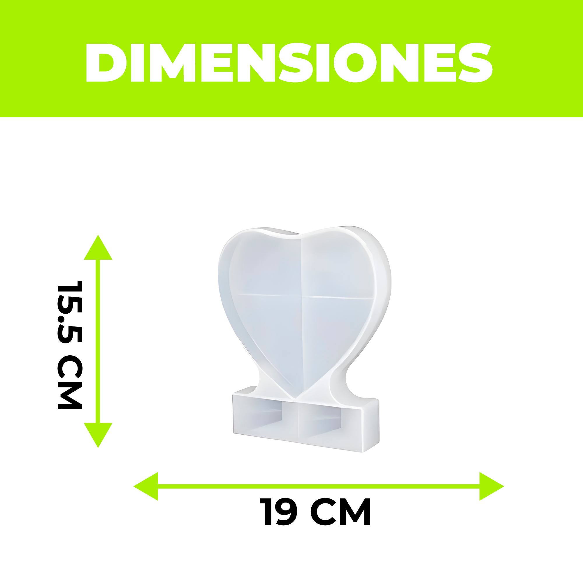 Molde de silicona Porta Retratos Fotografias Forma de Corazón 15.5 X 19 CM 2