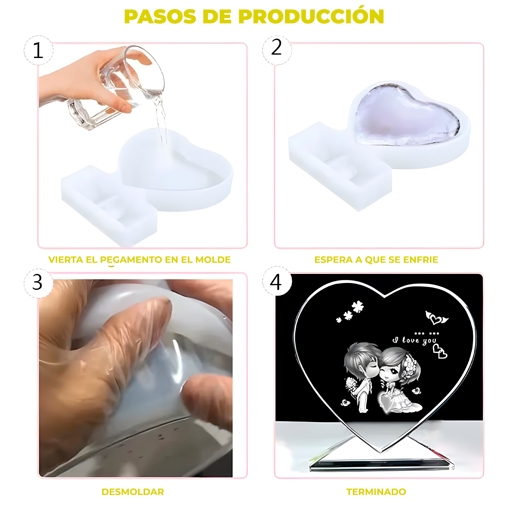 Molde de silicona Porta Retratos Fotografias Forma de Corazón 15.5 X 19 CM 4