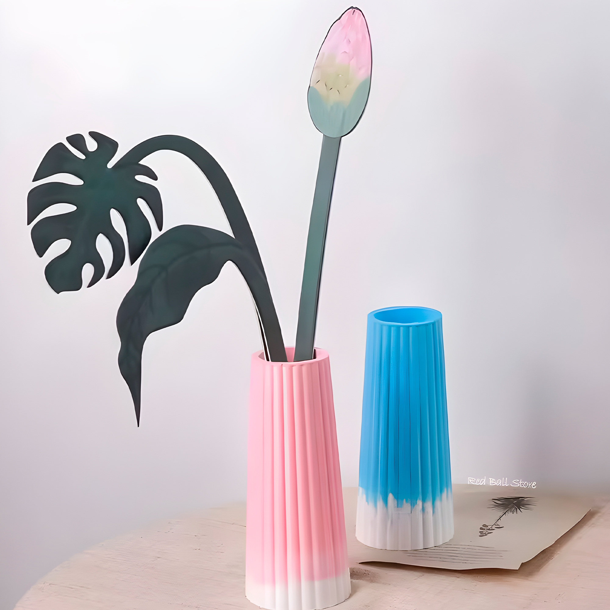 Molde de silicona Diseño Jarrón Florero con Estilo de Rayas 4 X 16 CM 3