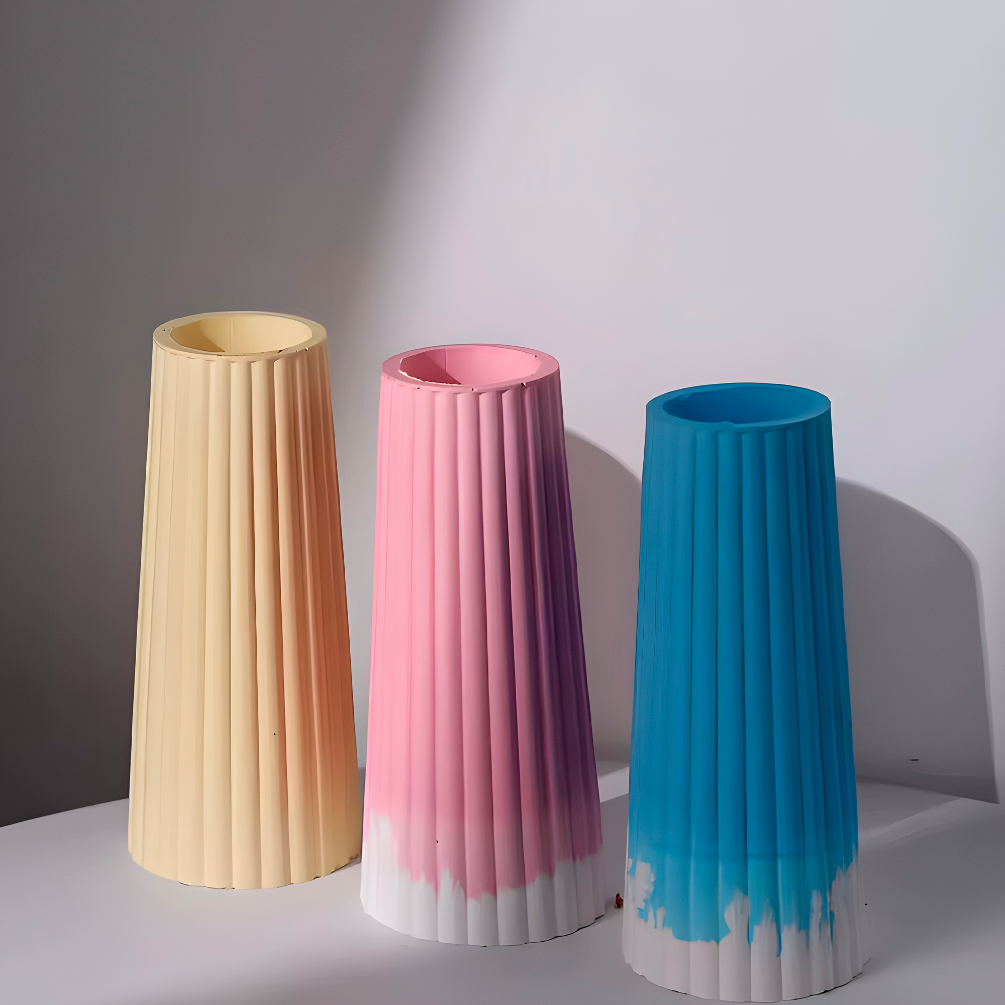 Molde de silicona Diseño Jarrón Florero con Estilo de Rayas 4 X 16 CM 4