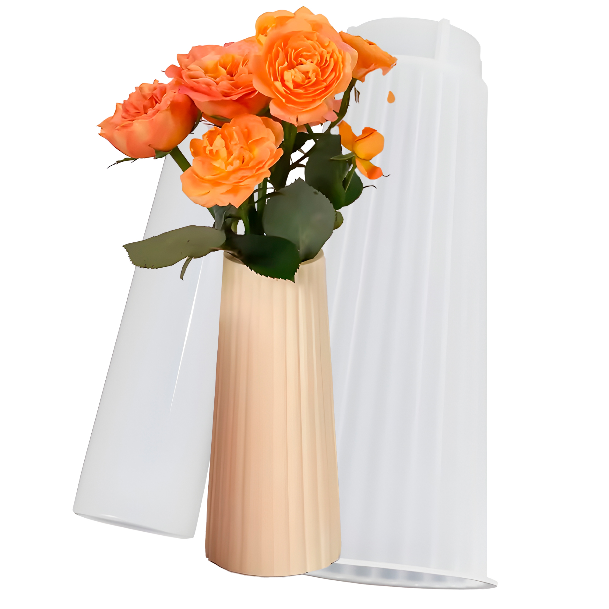 Molde de silicona Diseño Jarrón Florero con Estilo de Rayas 4 X 16 CM 1