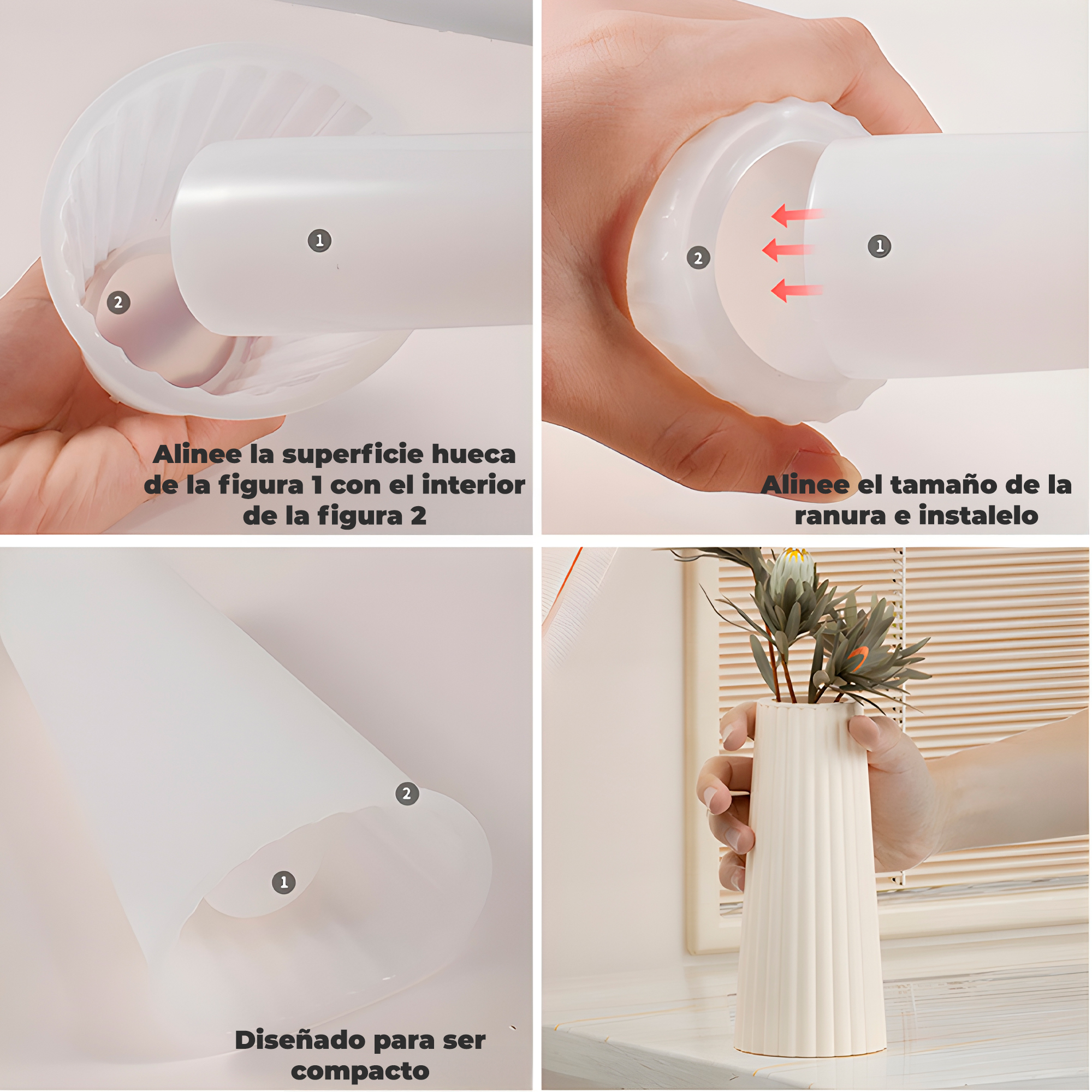 Molde de silicona Diseño Jarrón Florero con Estilo de Rayas 4 X 16 CM 9