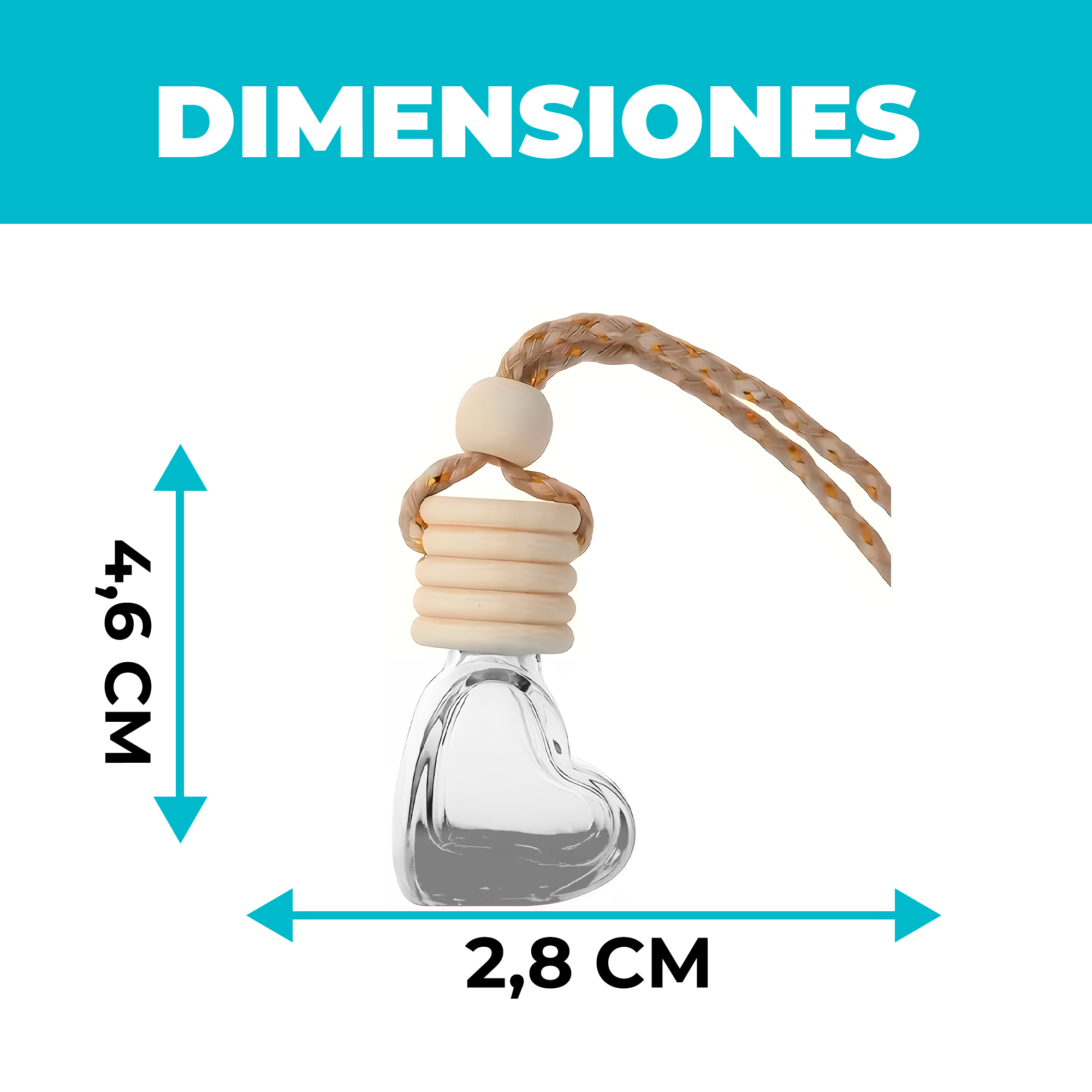 Frasco Difusor de Auto Vidrio Aromatizante Aceite Esencial Forma Corazón para Ventilación 5ML 2