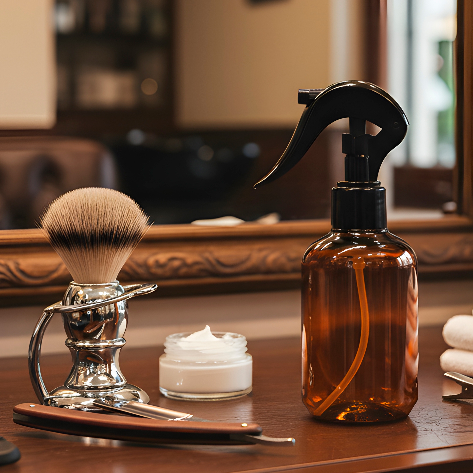 Frasco de vidrio Ámbar contenedor disparador válvula líquido Spray 240 ML 4