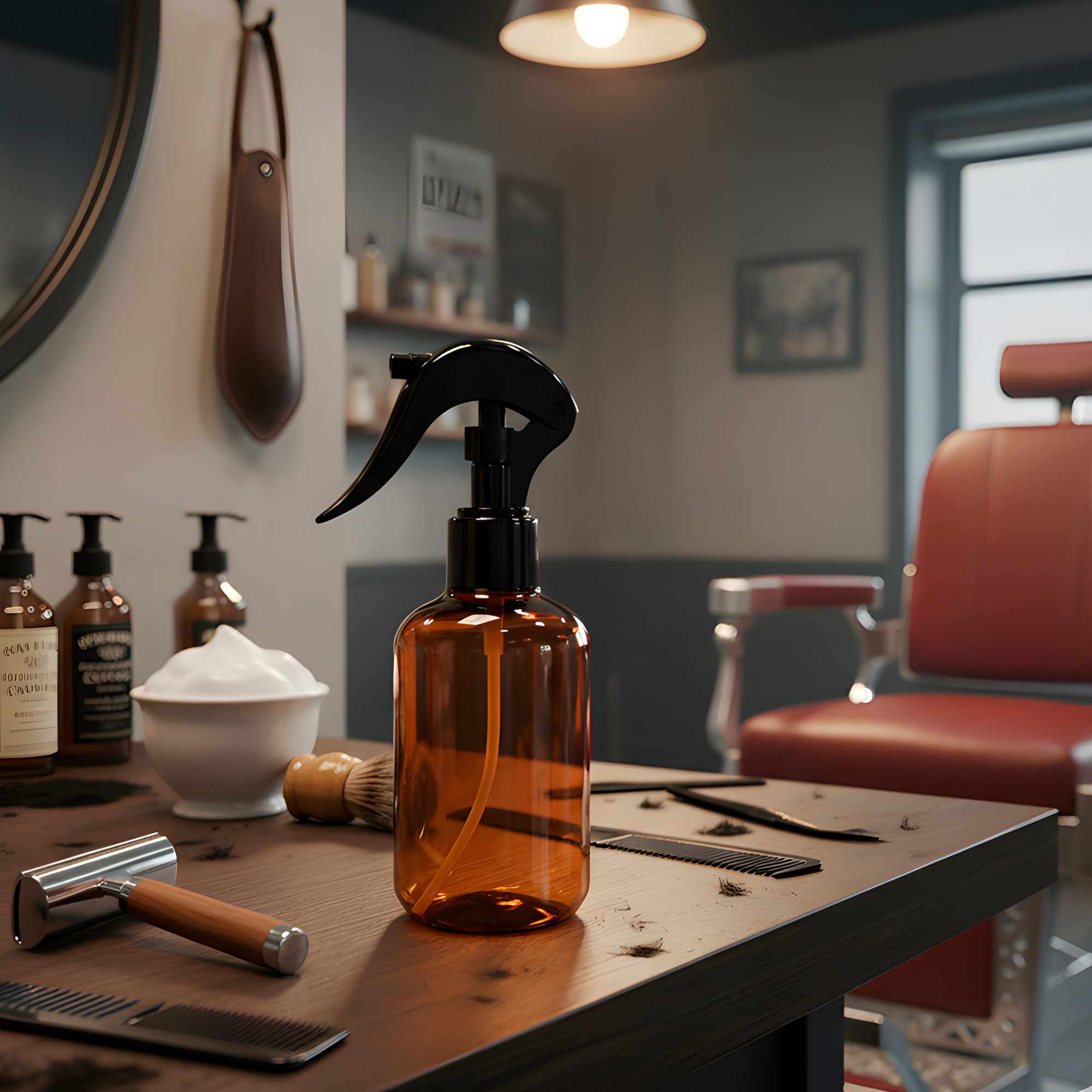 Frasco de vidrio Ámbar contenedor disparador válvula líquido Spray 240 ML 7