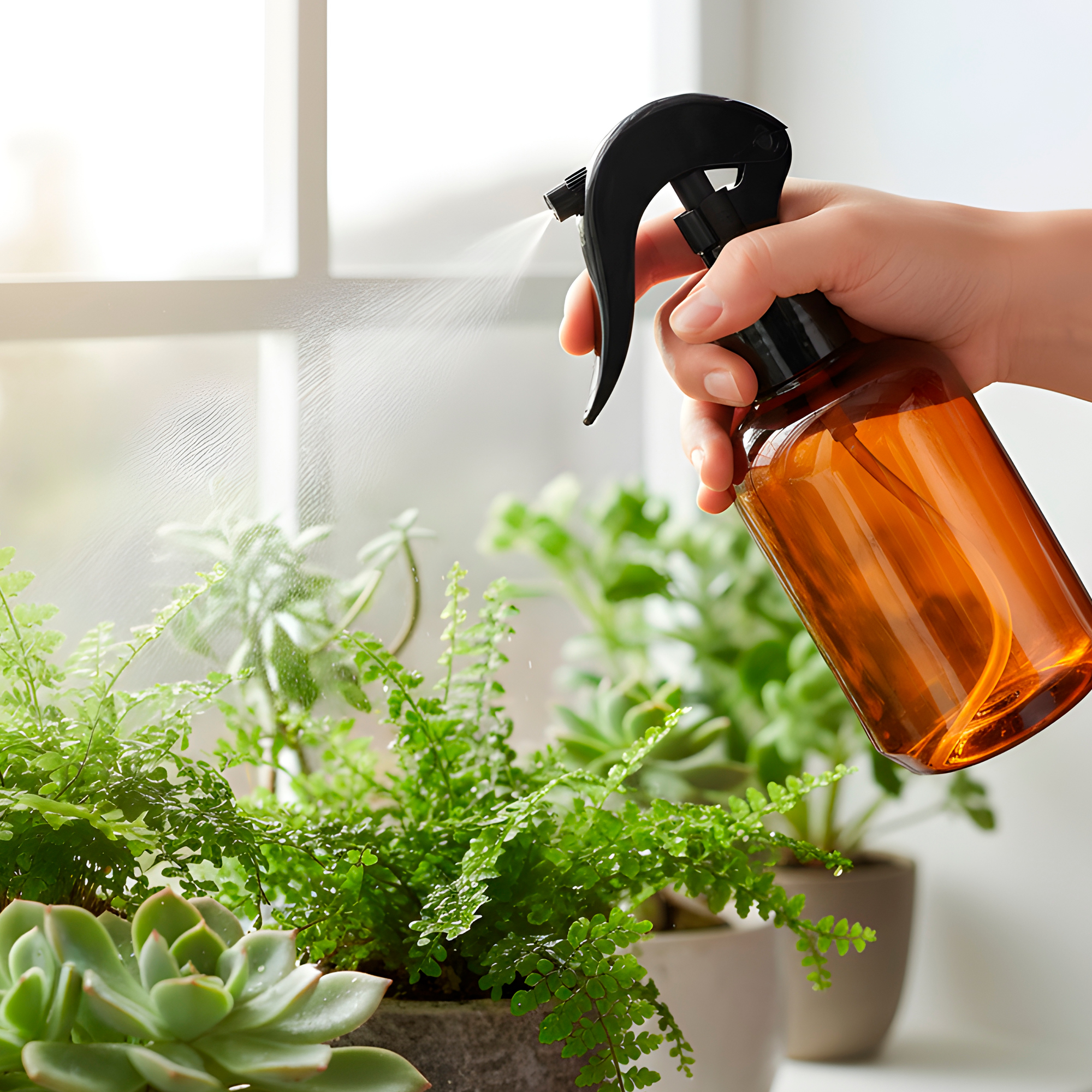 Frasco de vidrio Ámbar contenedor disparador válvula líquido Spray 240 ML 9