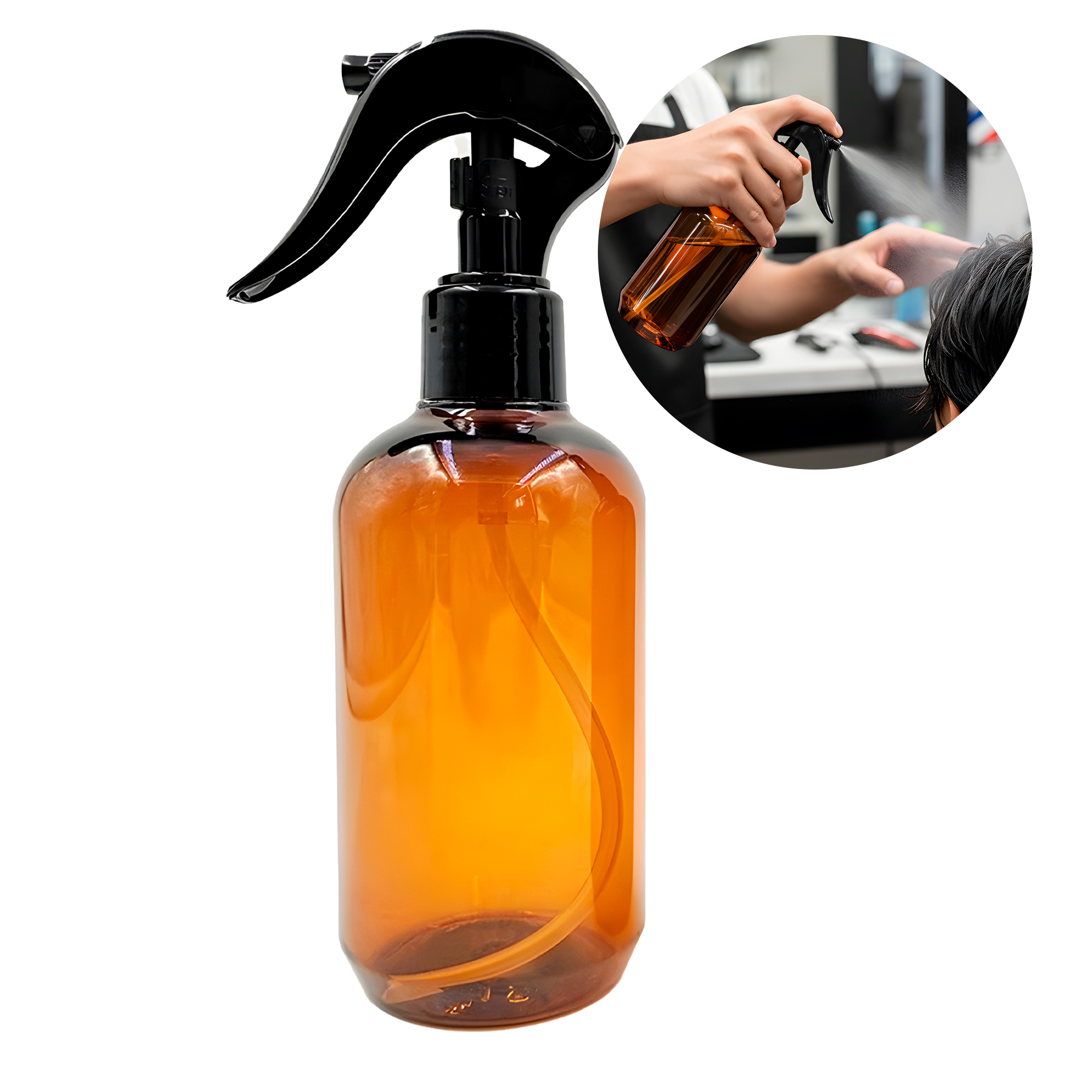 Frasco de vidrio Ámbar contenedor disparador válvula de Home Spray líquido 400 ML 1