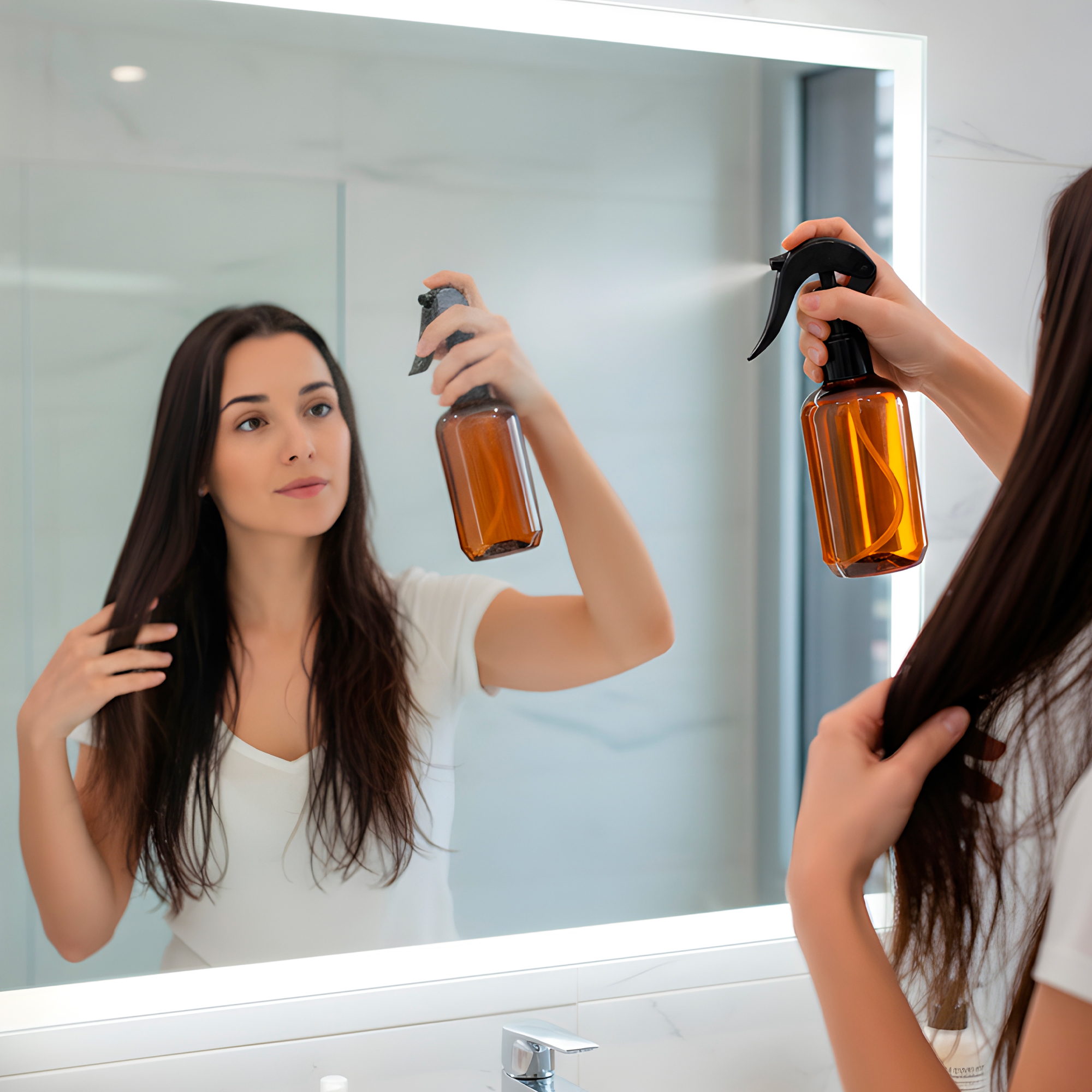 Frasco de vidrio Ámbar contenedor disparador válvula de Home Spray líquido 400 ML 9