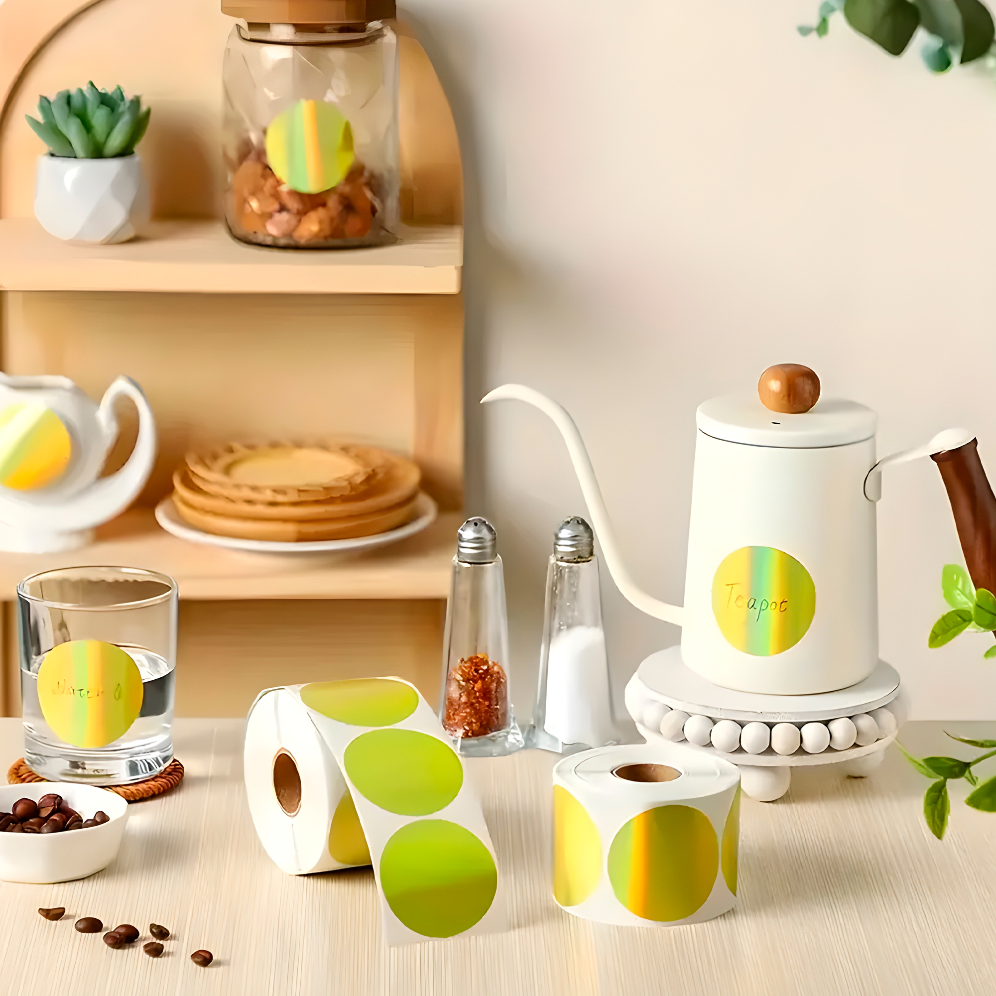 Rollo Stickers Autoadhesivos Etiquetas Cerrar Bolsas Colores 500 pcs 5 CM 8