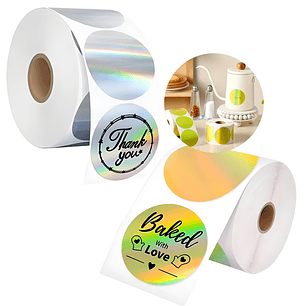 Rollo Stickers Autoadhesivos Etiquetas Cerrar Bolsas Colores 500 pcs 5 CM