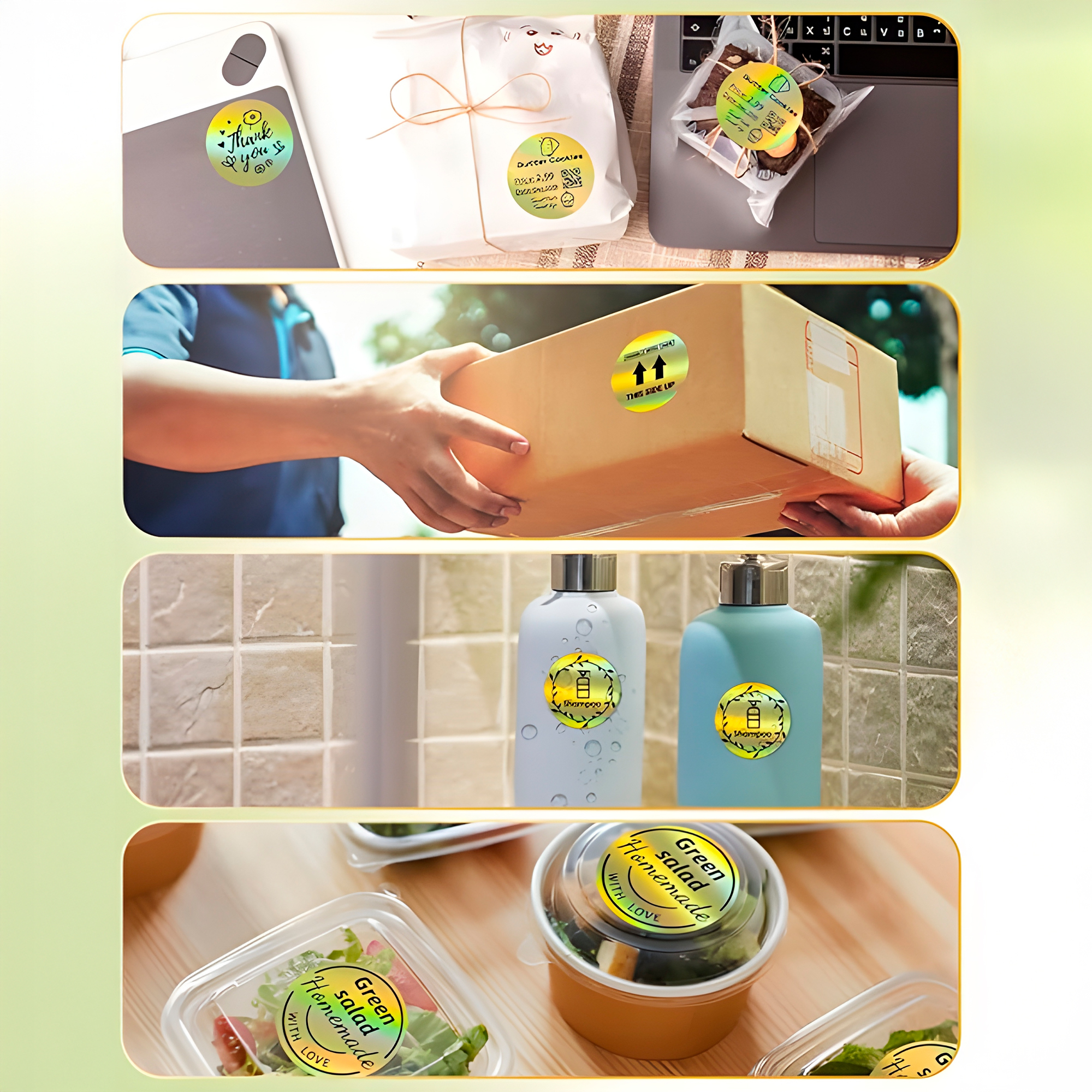 Rollo Stickers Autoadhesivos Etiquetas Cerrar Bolsas Colores 500 pcs 5 CM 13