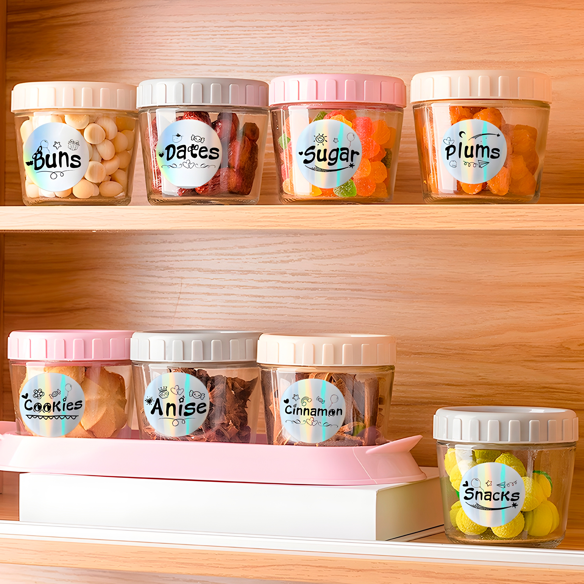 Rollo Stickers Autoadhesivos Etiquetas Cerrar Bolsas Colores 500 pcs 5 CM 18