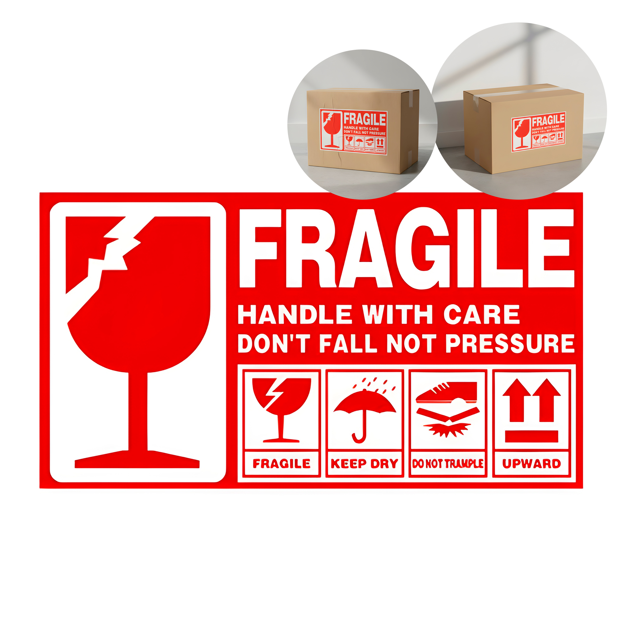 300 Etiquetas Adhesivas Envío Frágil Advertencia 13 X 7 CM 2
