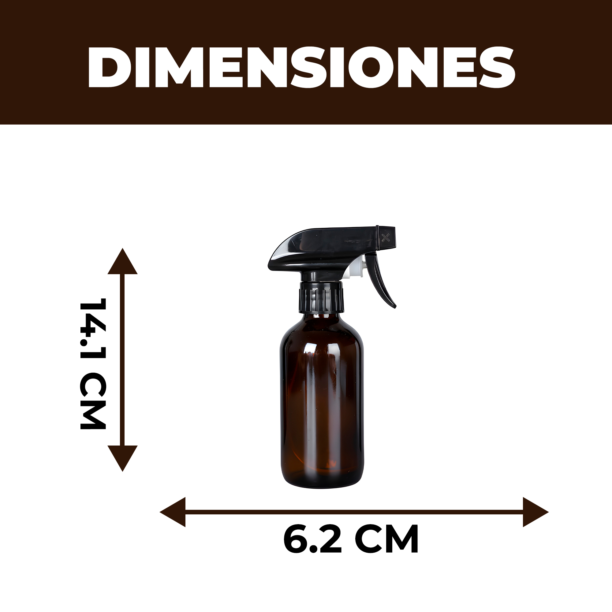 Frasco de vidrio Ámbar 240 Ml contenedor disparador válvula de Spray líquido 2