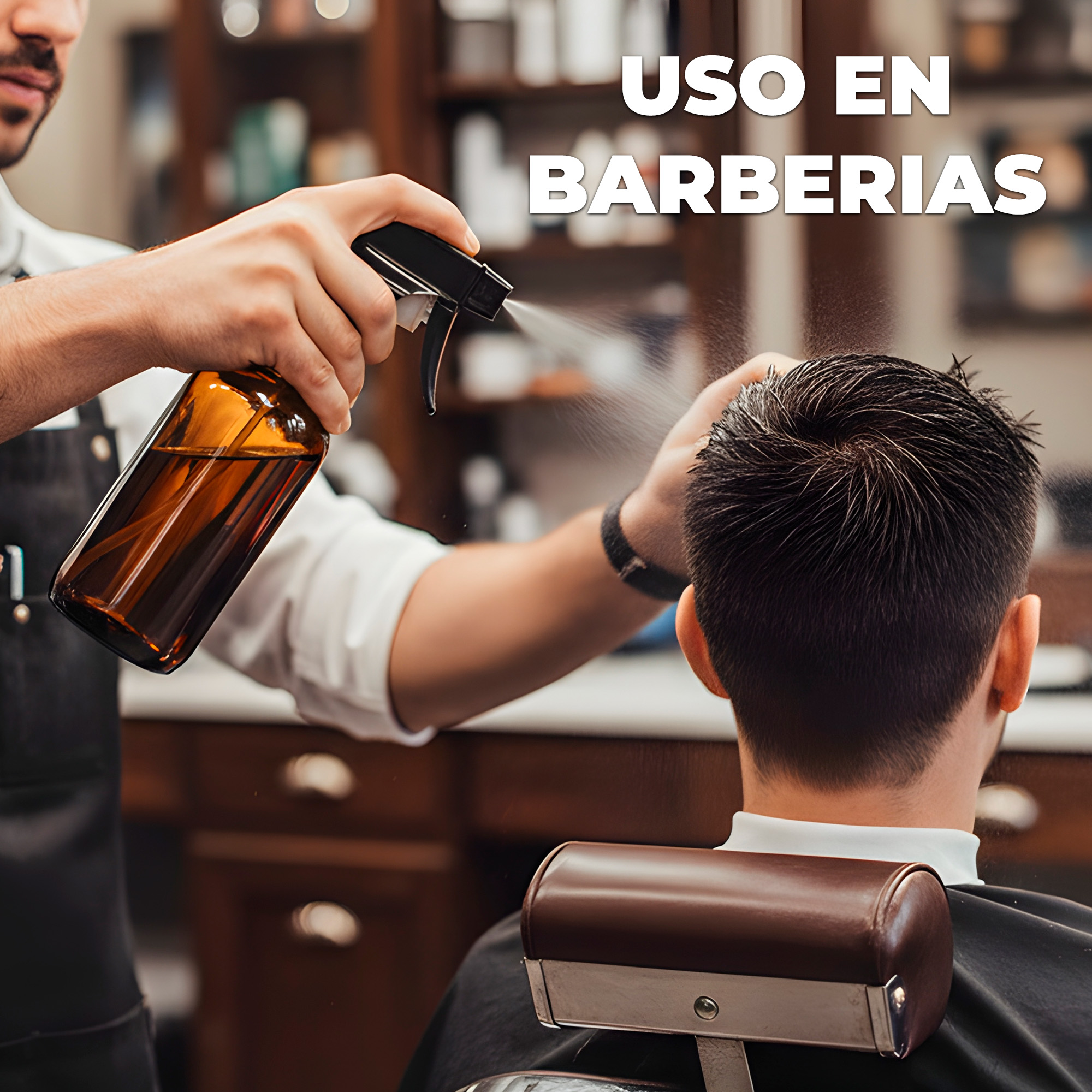 Frasco de vidrio Ámbar 240 Ml contenedor disparador válvula de Spray líquido 3