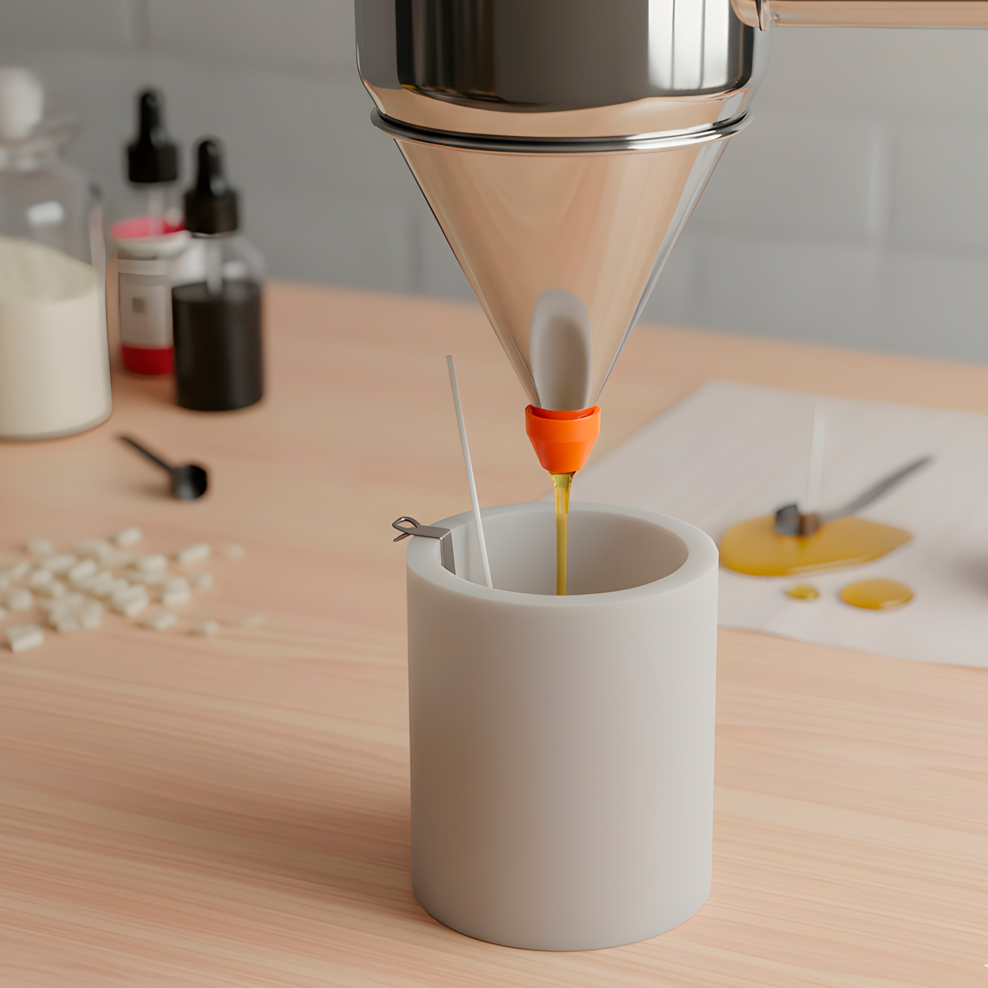 Dispensador Ceras Parafinas Vela Acero Inoxidable 1200ml 2