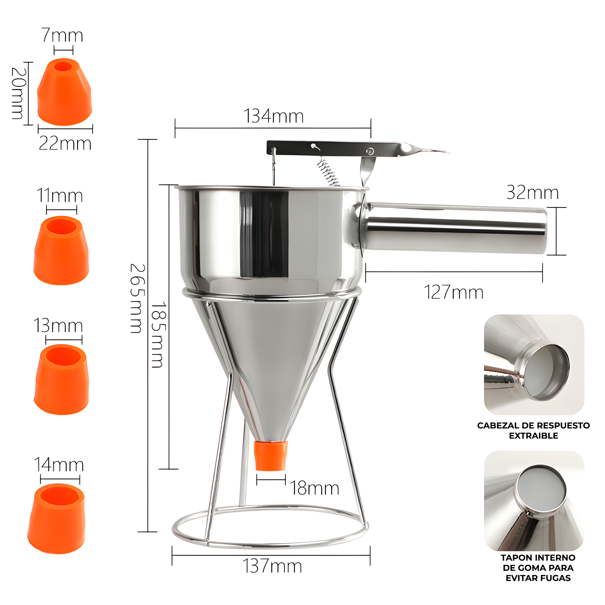 Dispensador Ceras Parafinas Vela Acero Inoxidable 1200ml 6