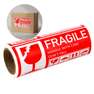 300 Etiquetas Adhesivas Envío Frágil Advertencia 13 X 7 CM