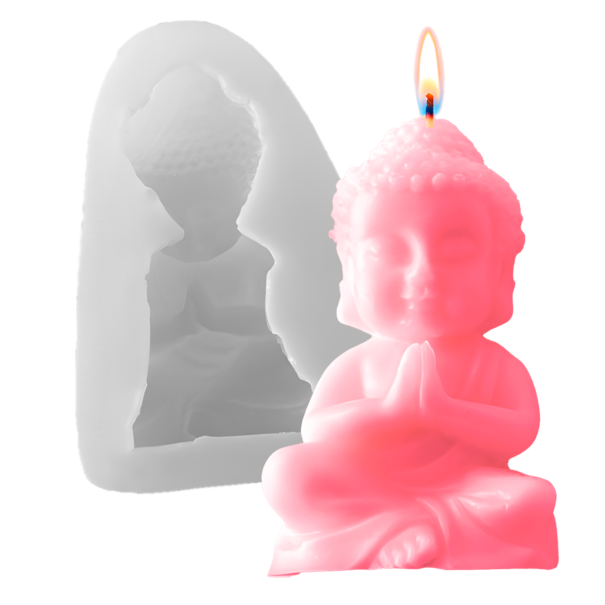Molde Silicona Buda Tathagata Aromaterapia Velas 7,5 X 4,6 CM 1