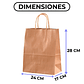 Bolsa Papel Kraft Ecológica Color Marrón 24X17X28 CM - Miniatura 2