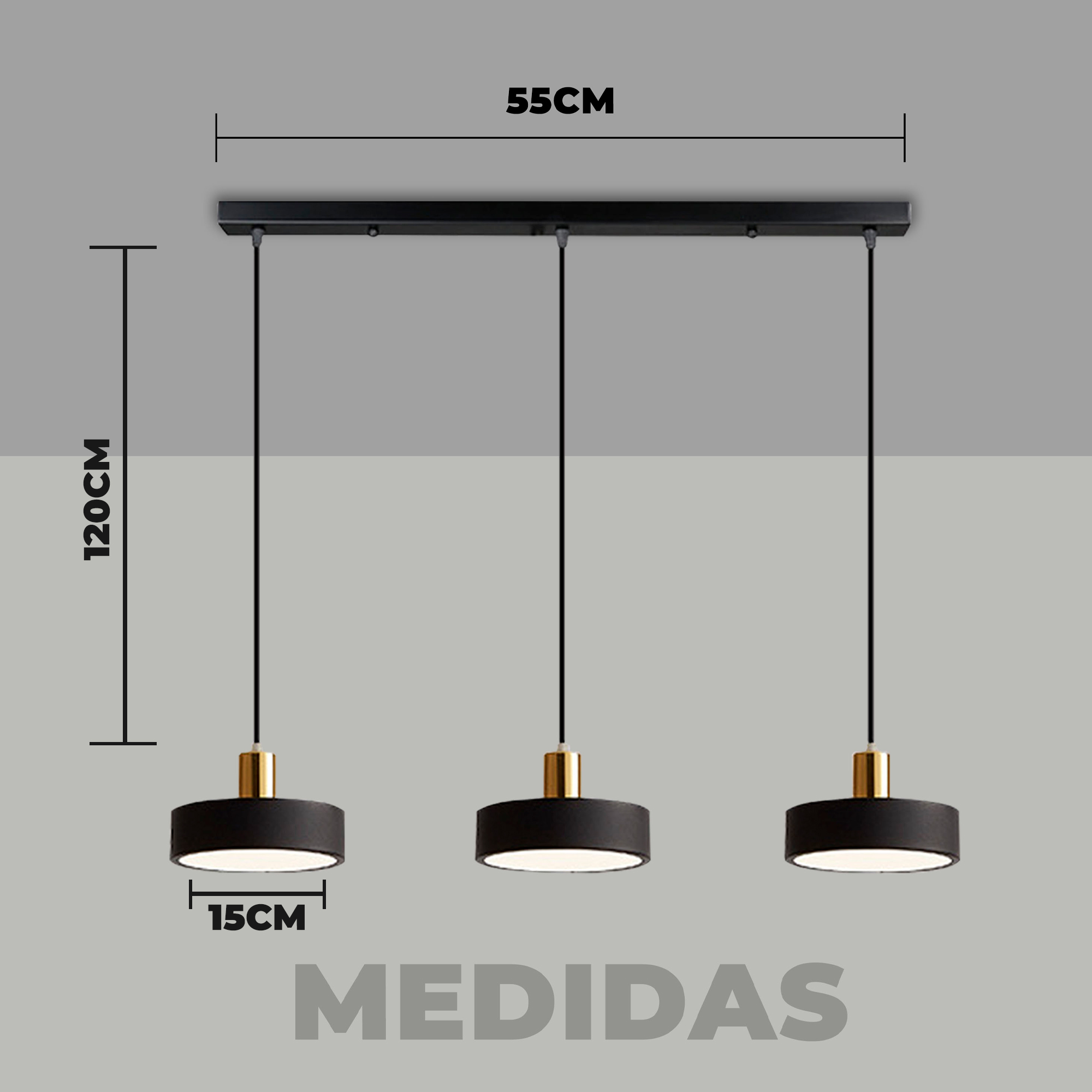Lampara Colgante De Techo Riel 3 Deco Isla Quincho 4