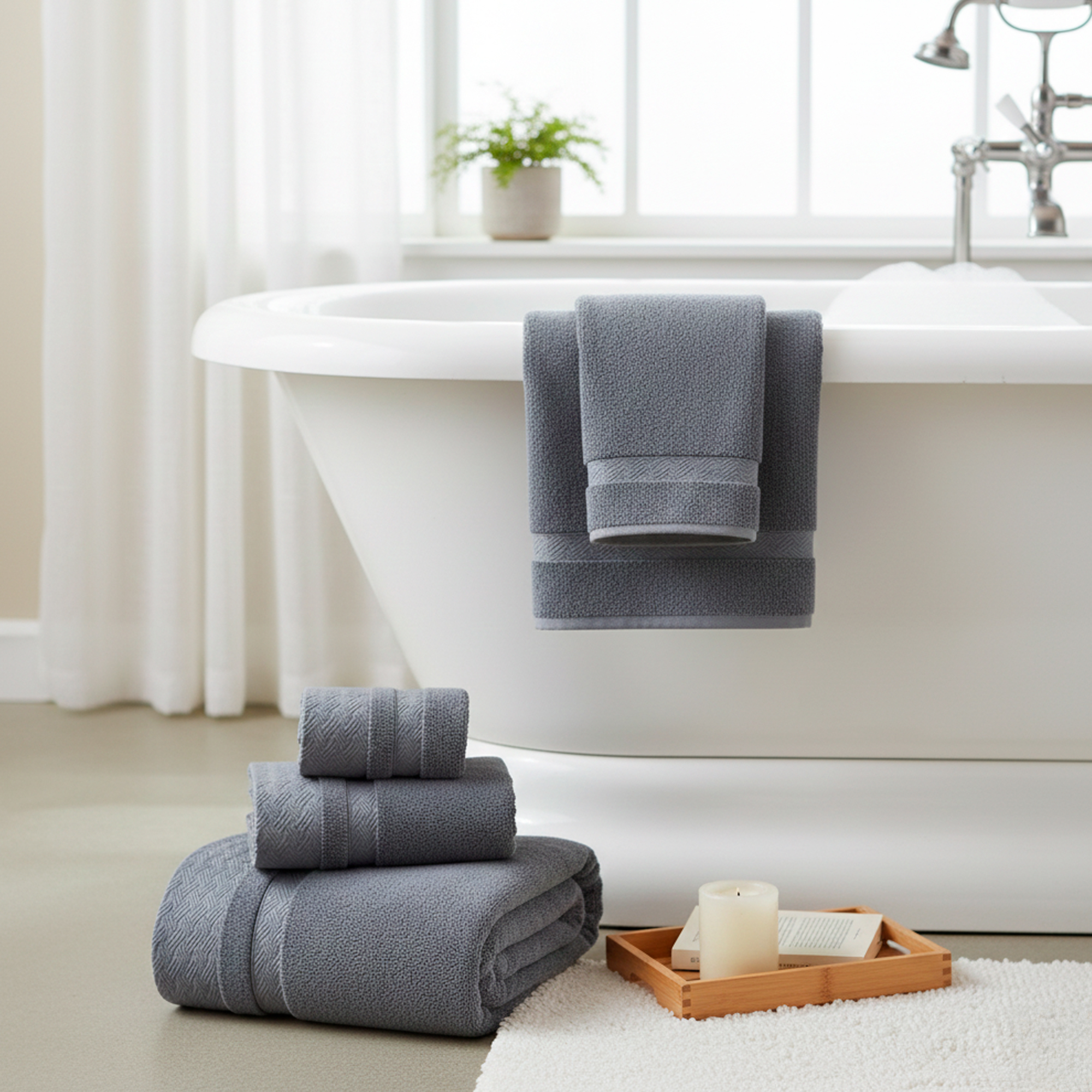 Juego 3 Toallas de Baño Algodón Suave Absorbente Colores 11