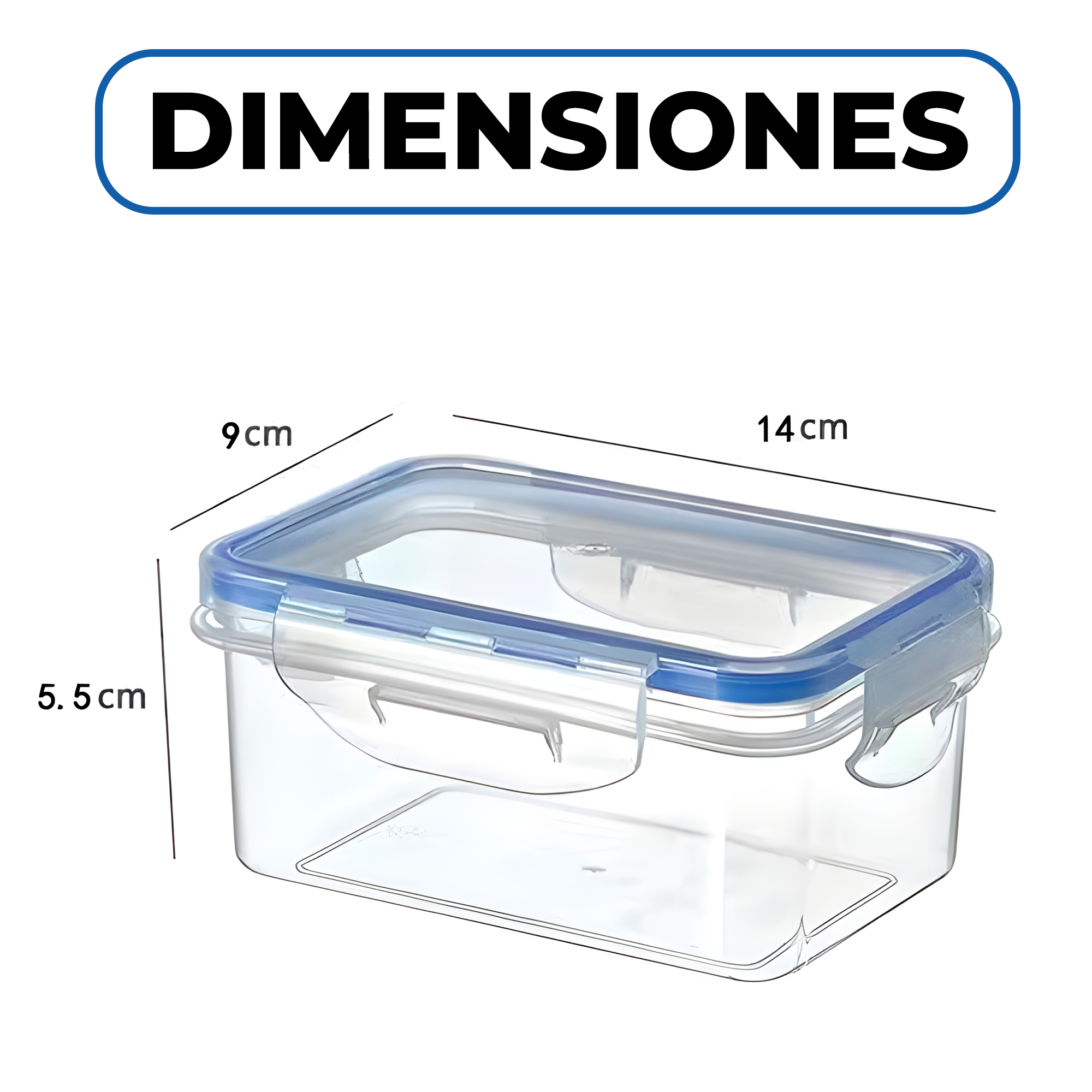 Contenedor Taper Herméticos Plástico 500 ML Comida Almuerzo 2