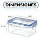 Contenedor Taper Herméticos Plástico 500 ML Comida Almuerzo - Miniatura 2